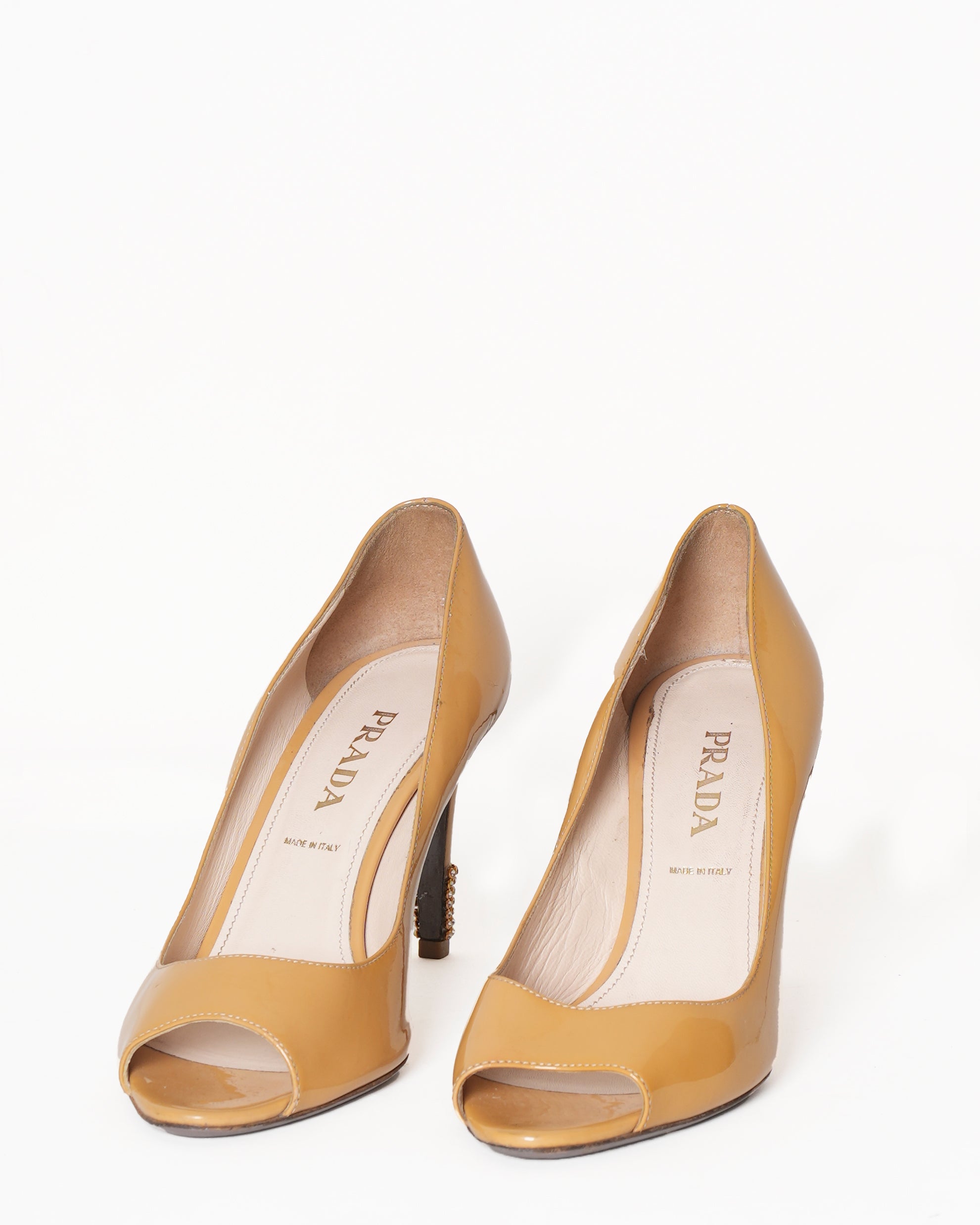 Prada Bright Yellow Peep Toe Pumps