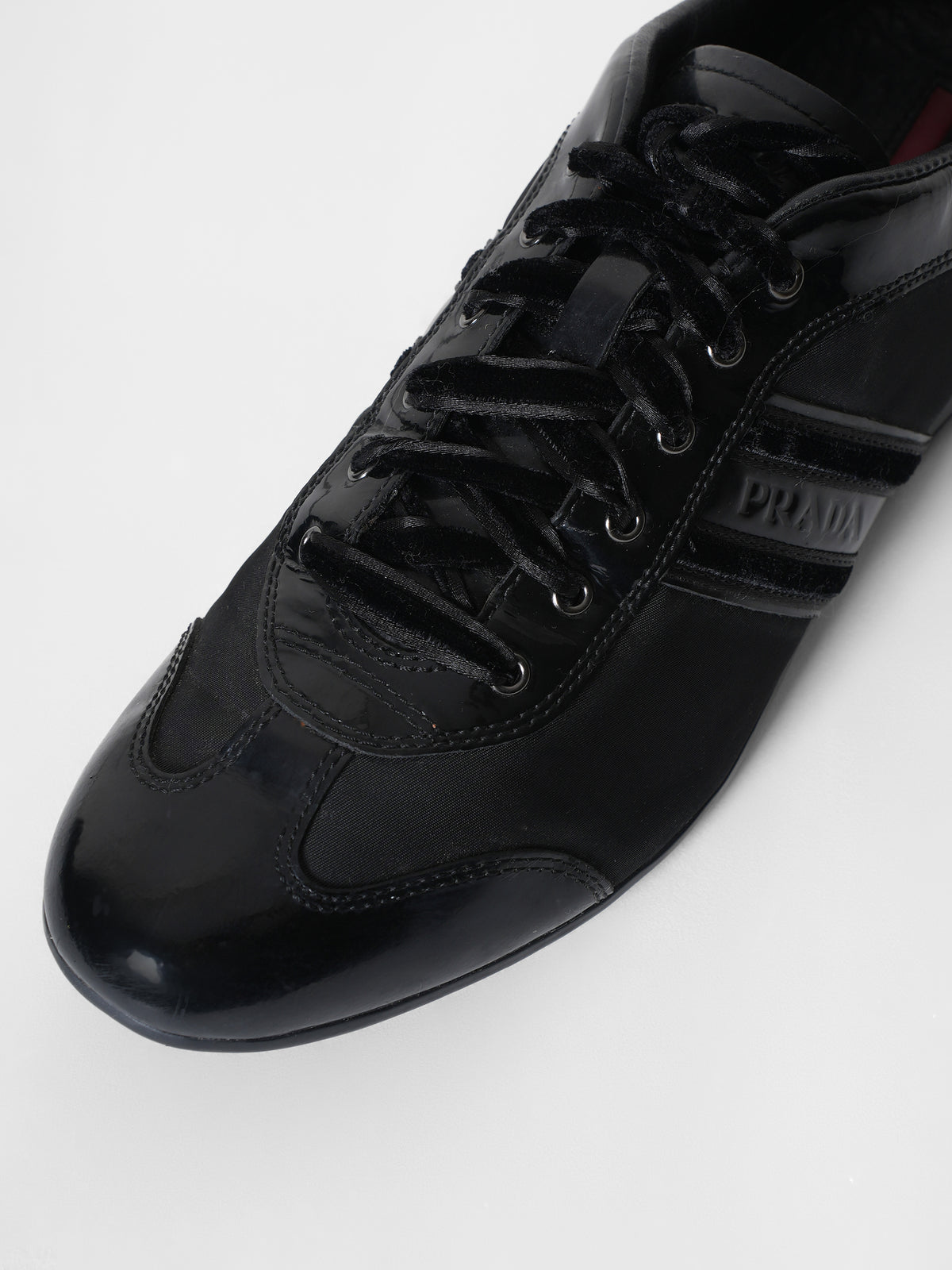 Prada Black Lace Up Shoes