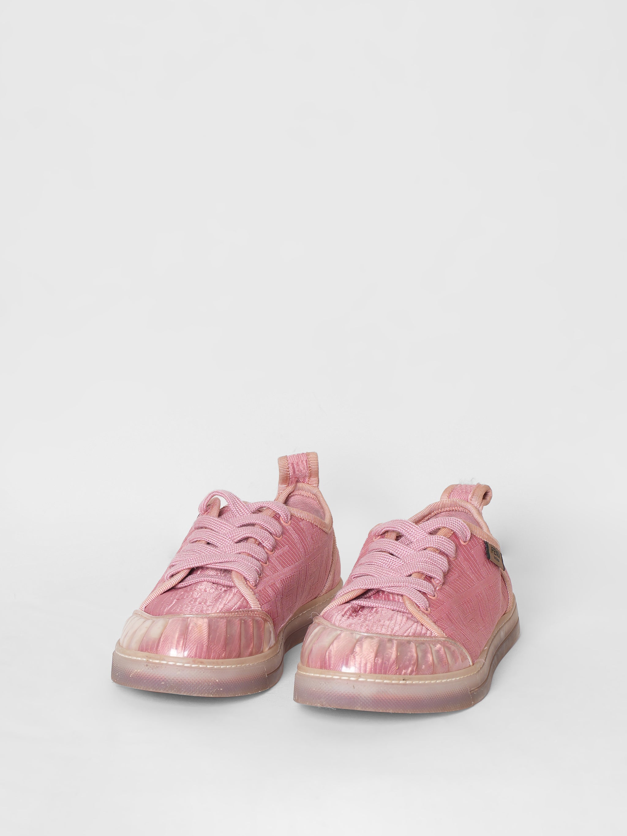 Fendi Pink Canvas PVC Sneakers