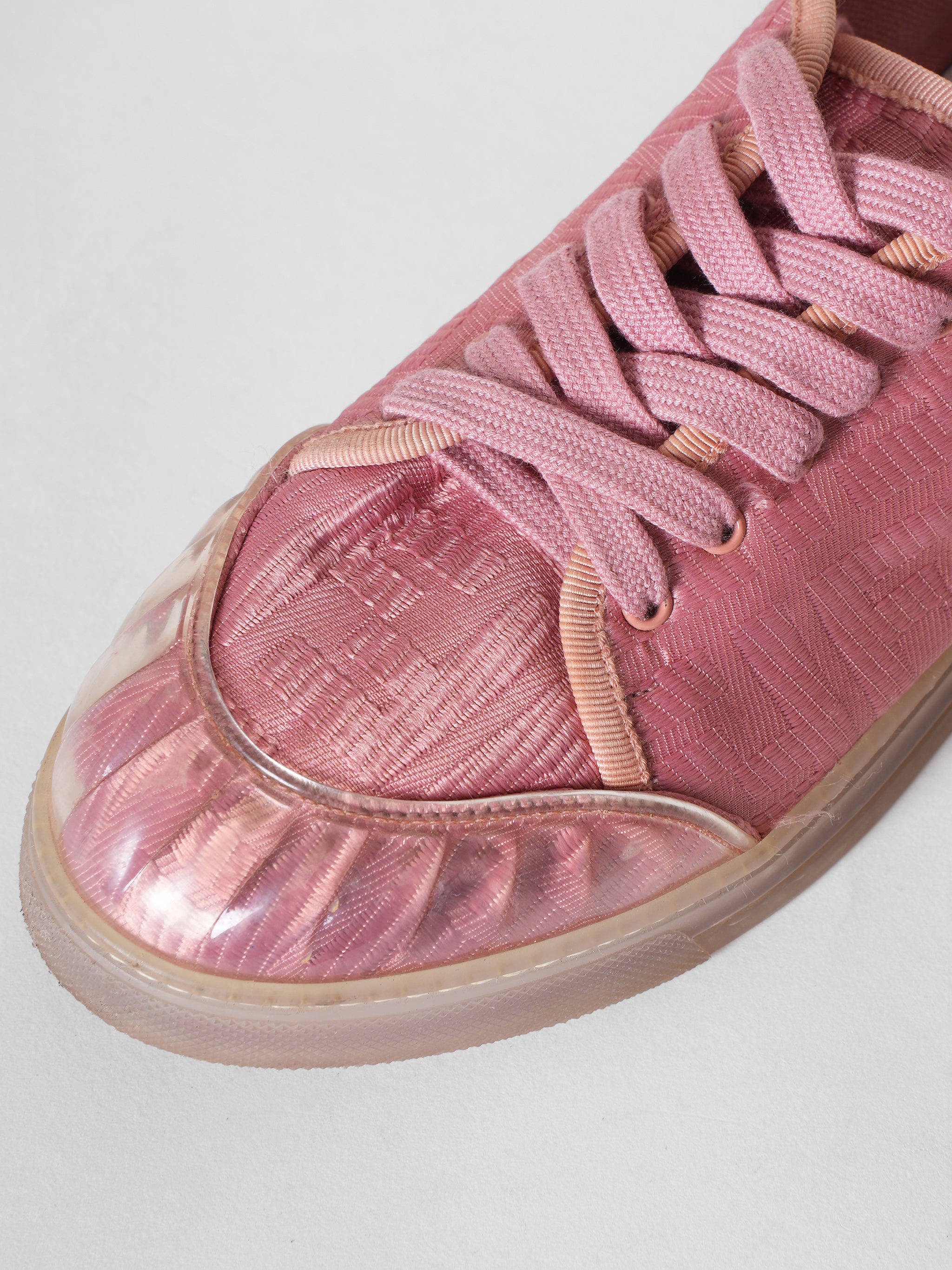Fendi Pink Canvas PVC Sneakers
