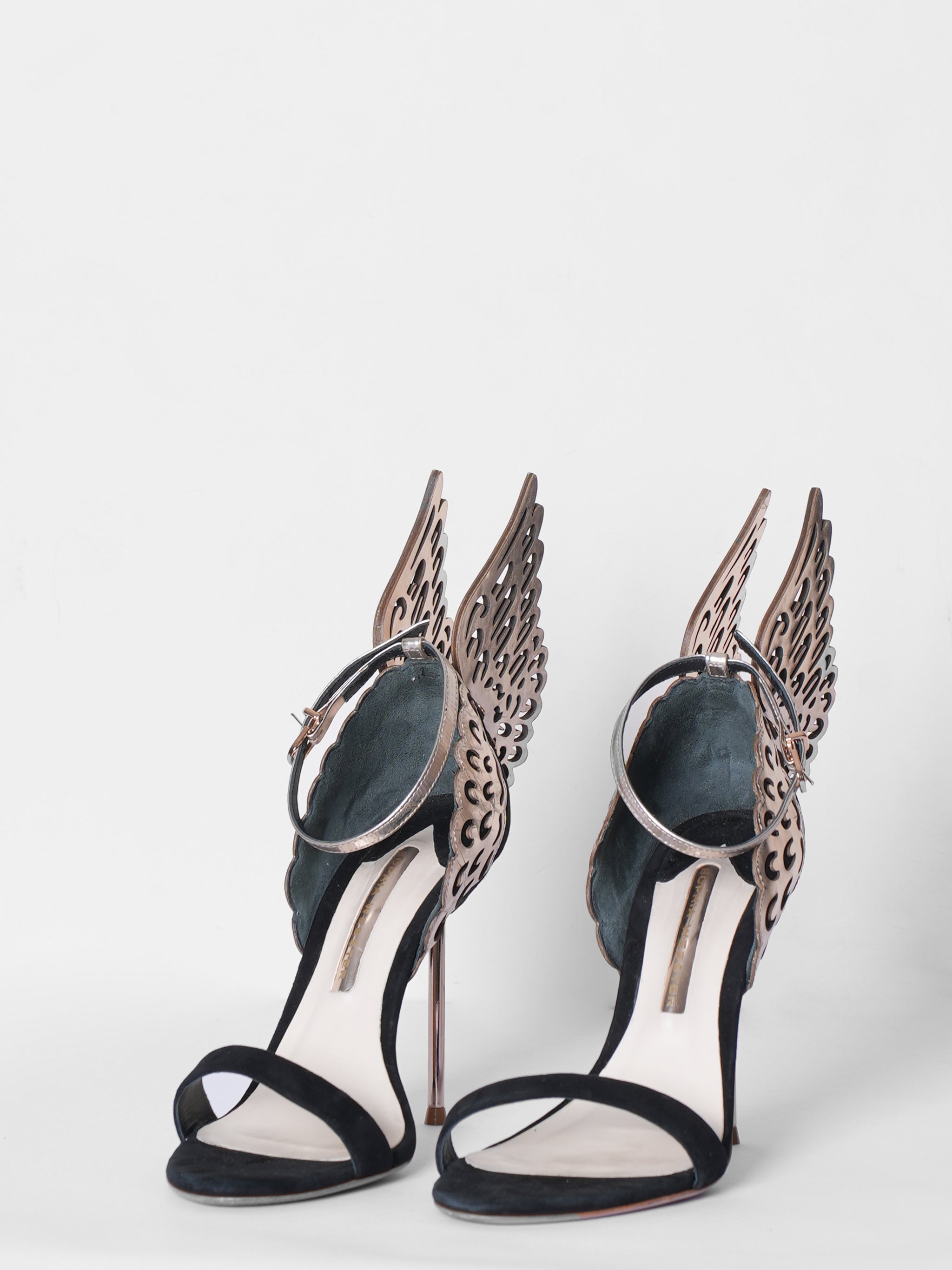 Sophia Webster Black / Rose Gold Butterfly Heels