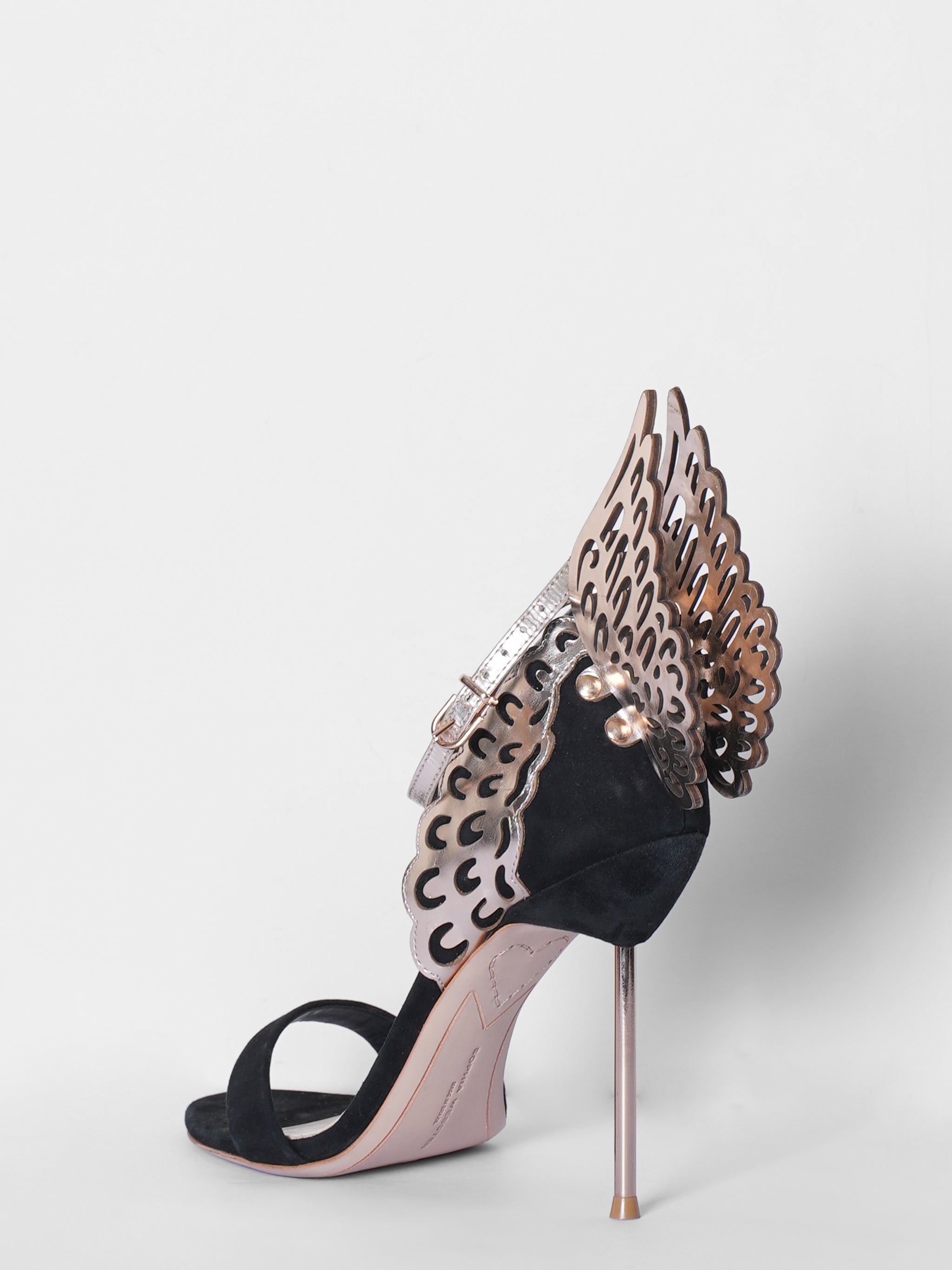 Sophia Webster Black / Rose Gold Butterfly Heels