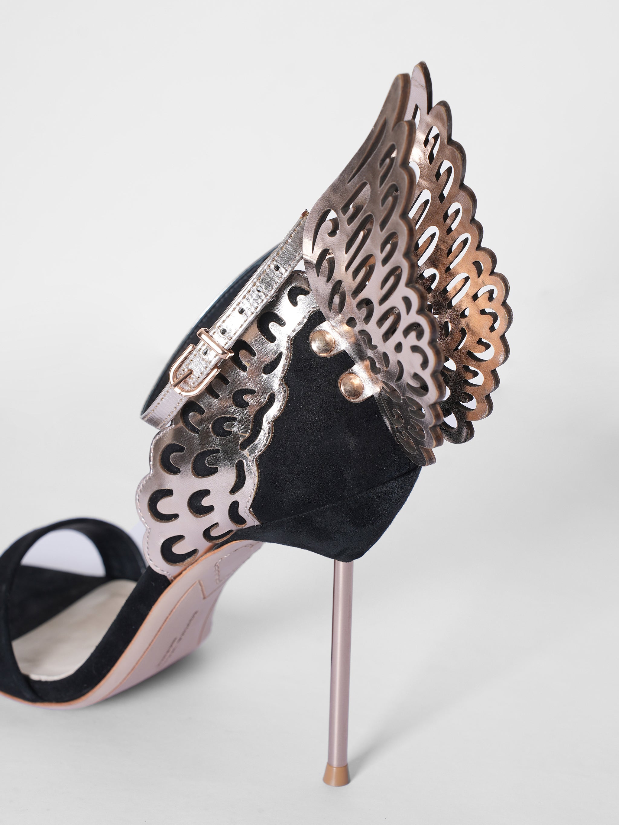 Sophia Webster Black / Rose Gold Butterfly Heels