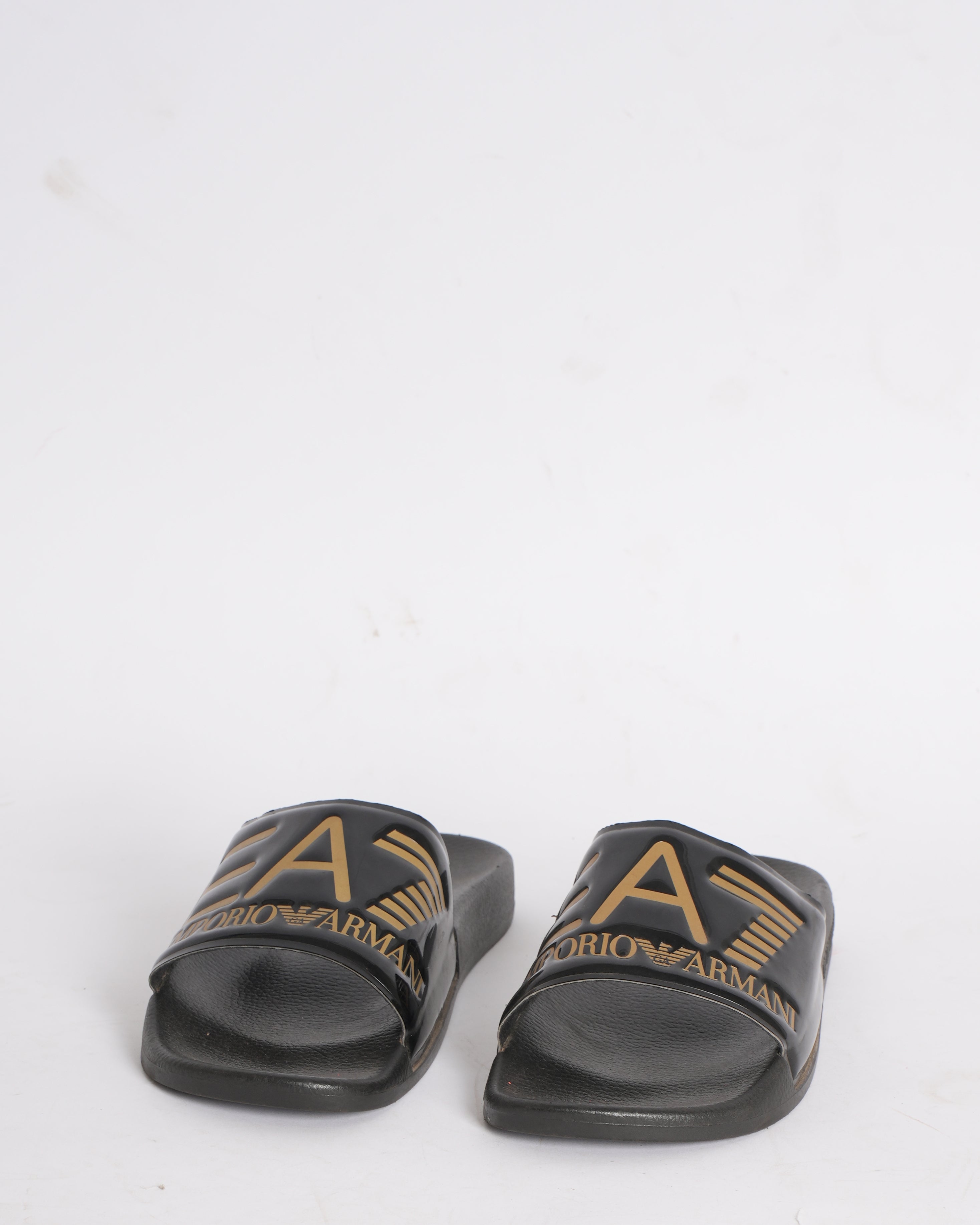 Gold Armani Slide Shop EA7 Emporio Armani Slides Black Online In