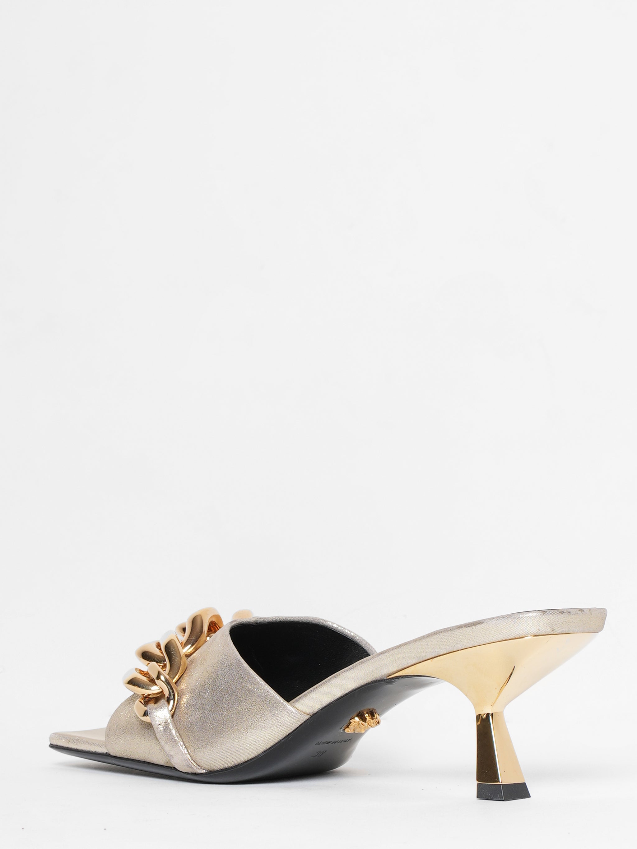 New Versace Medusa Chain Golden Metallic Heel