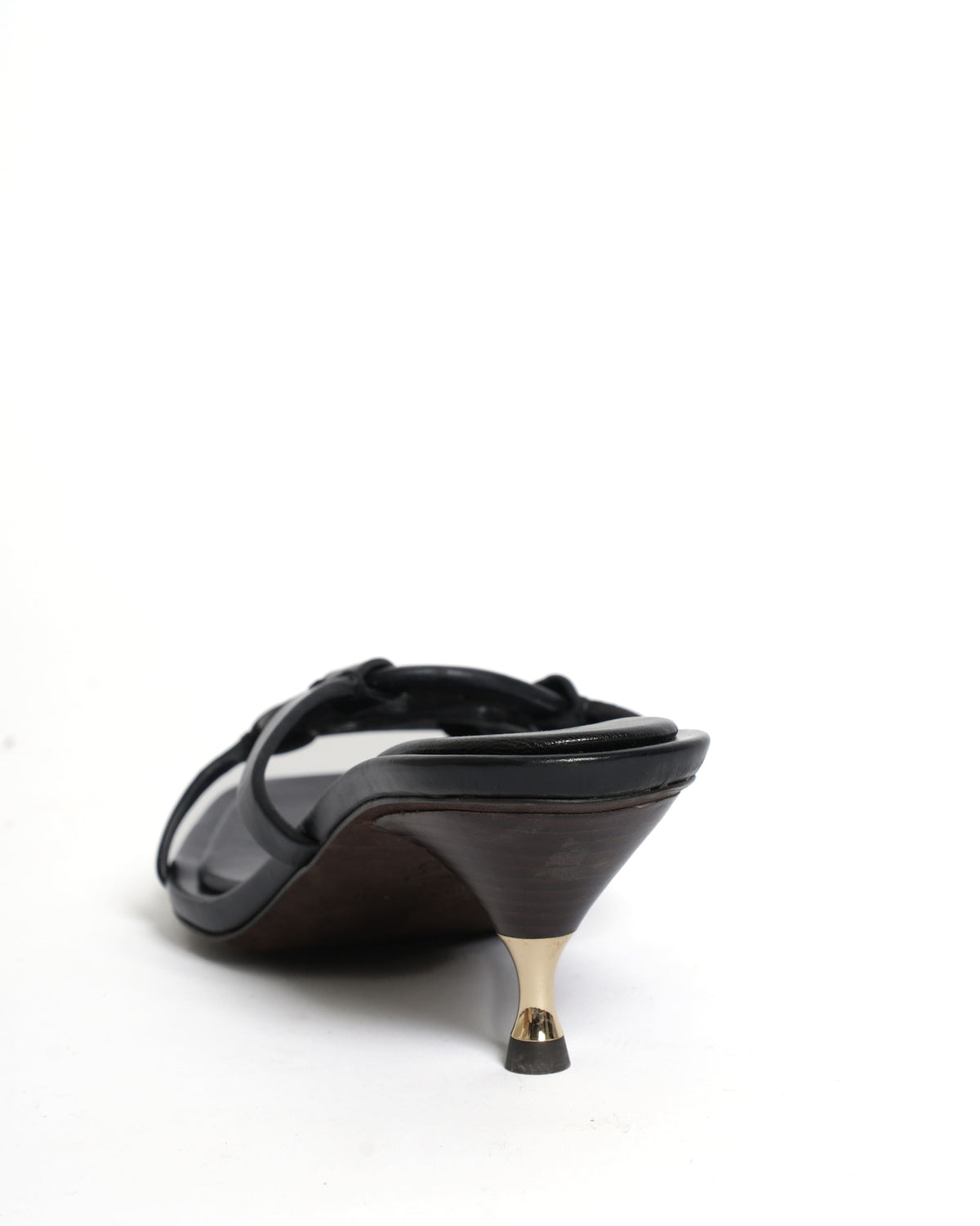 New Tory Burch Logo Detail Heel Sandals