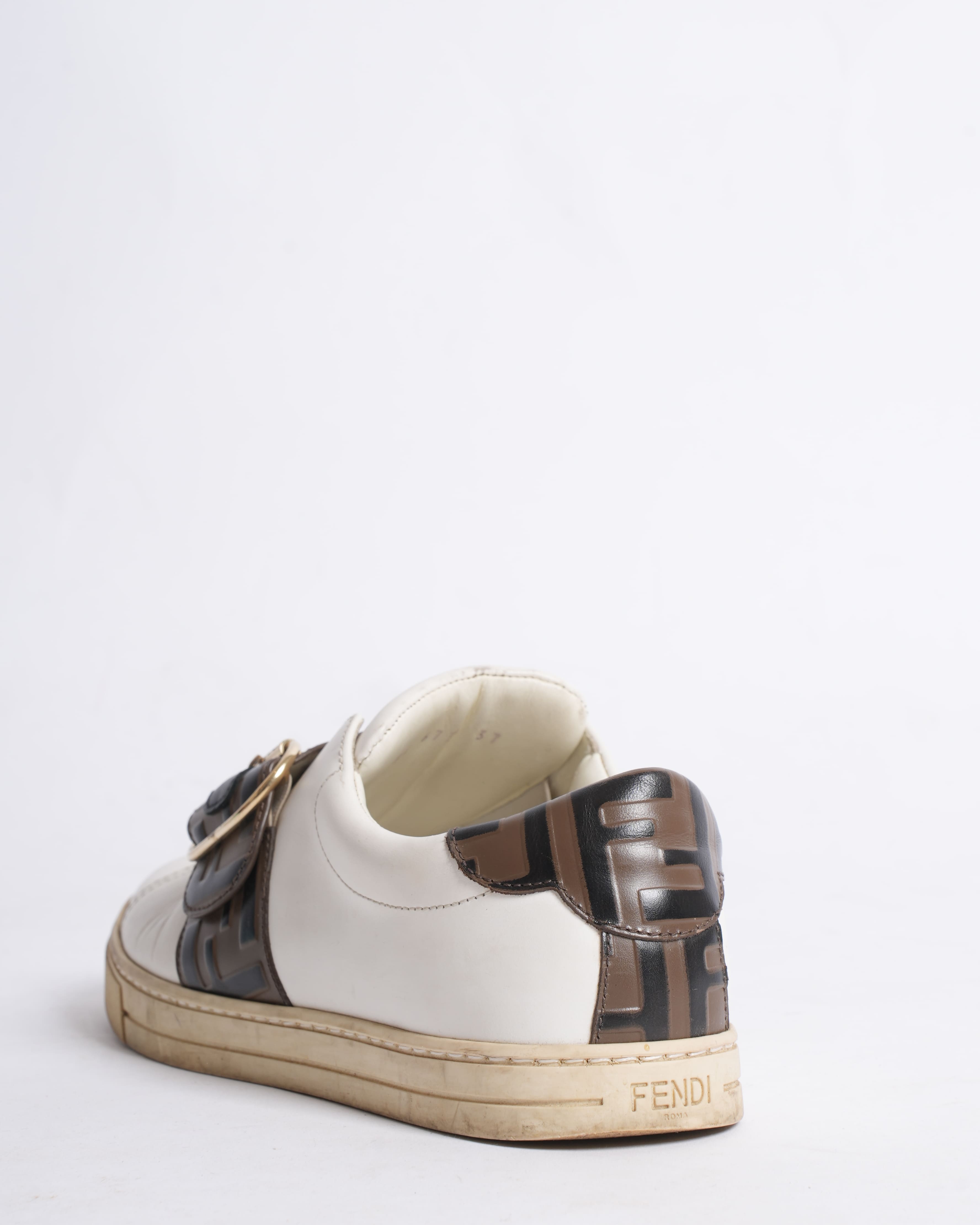 Fendi brown logo belt sneakers
