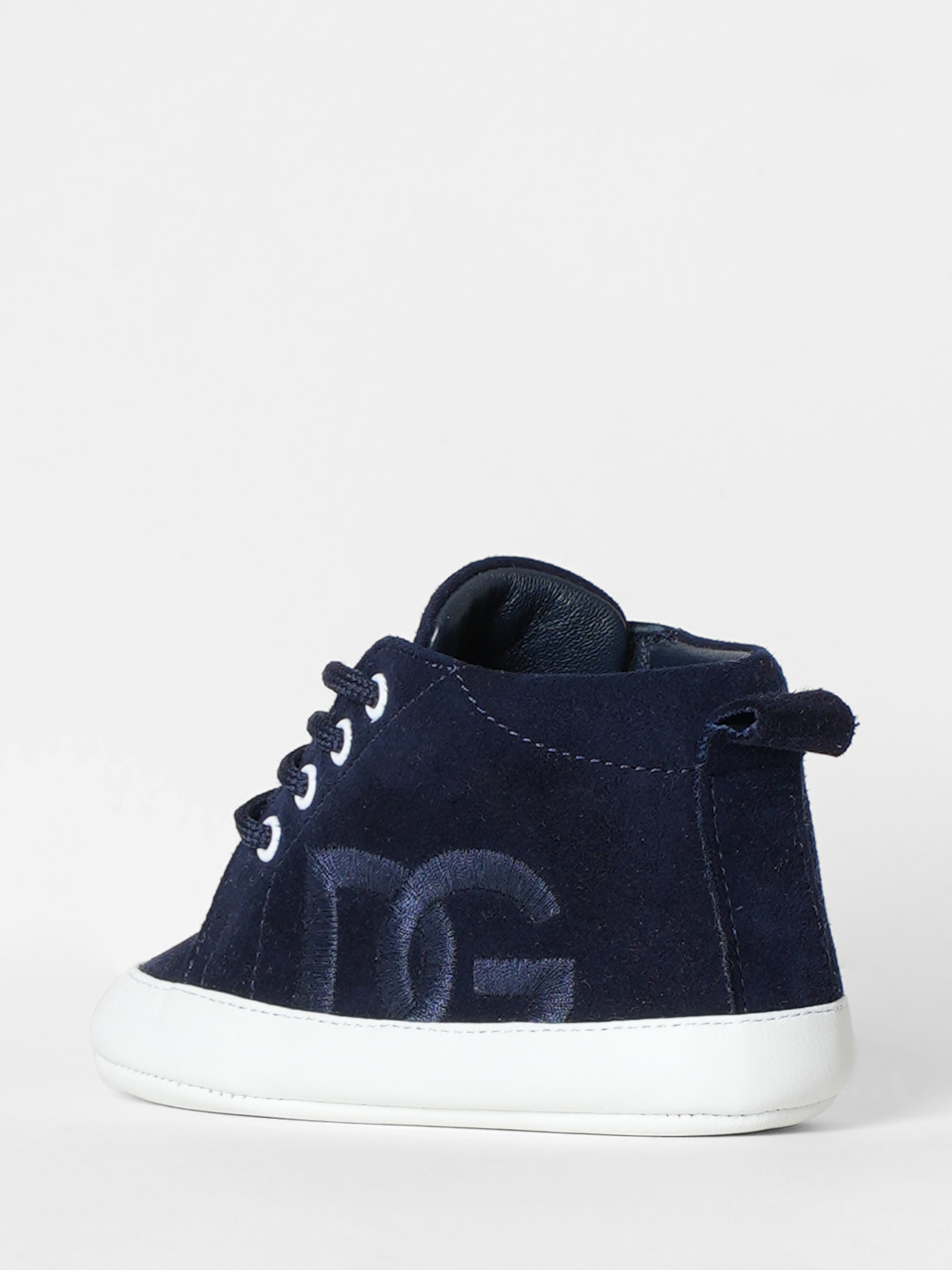 Dolce & Gabbana Navy Blue Tie-Up Prewalkers