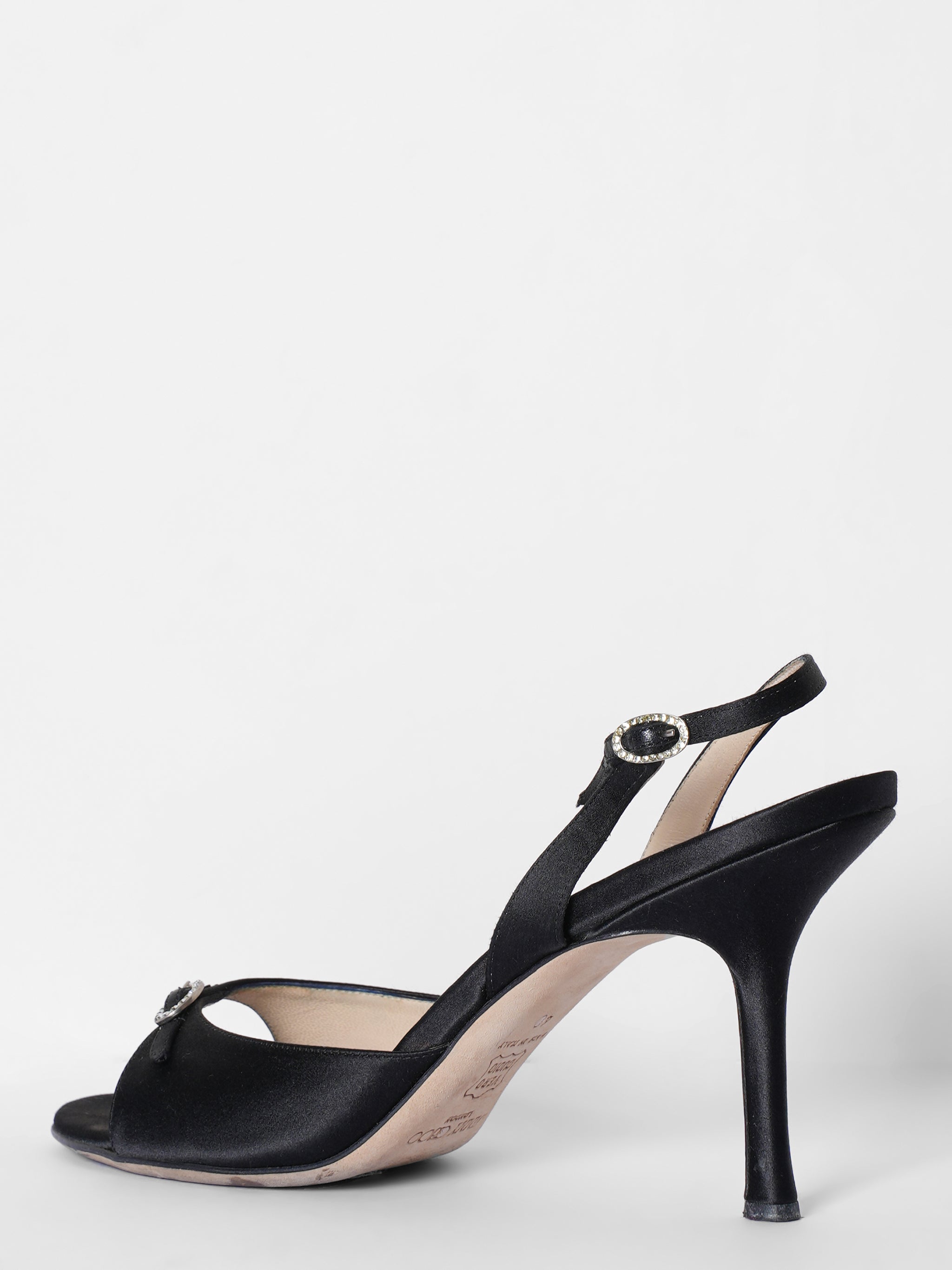 Jimmy Choo Black Satin Slingback Pumps