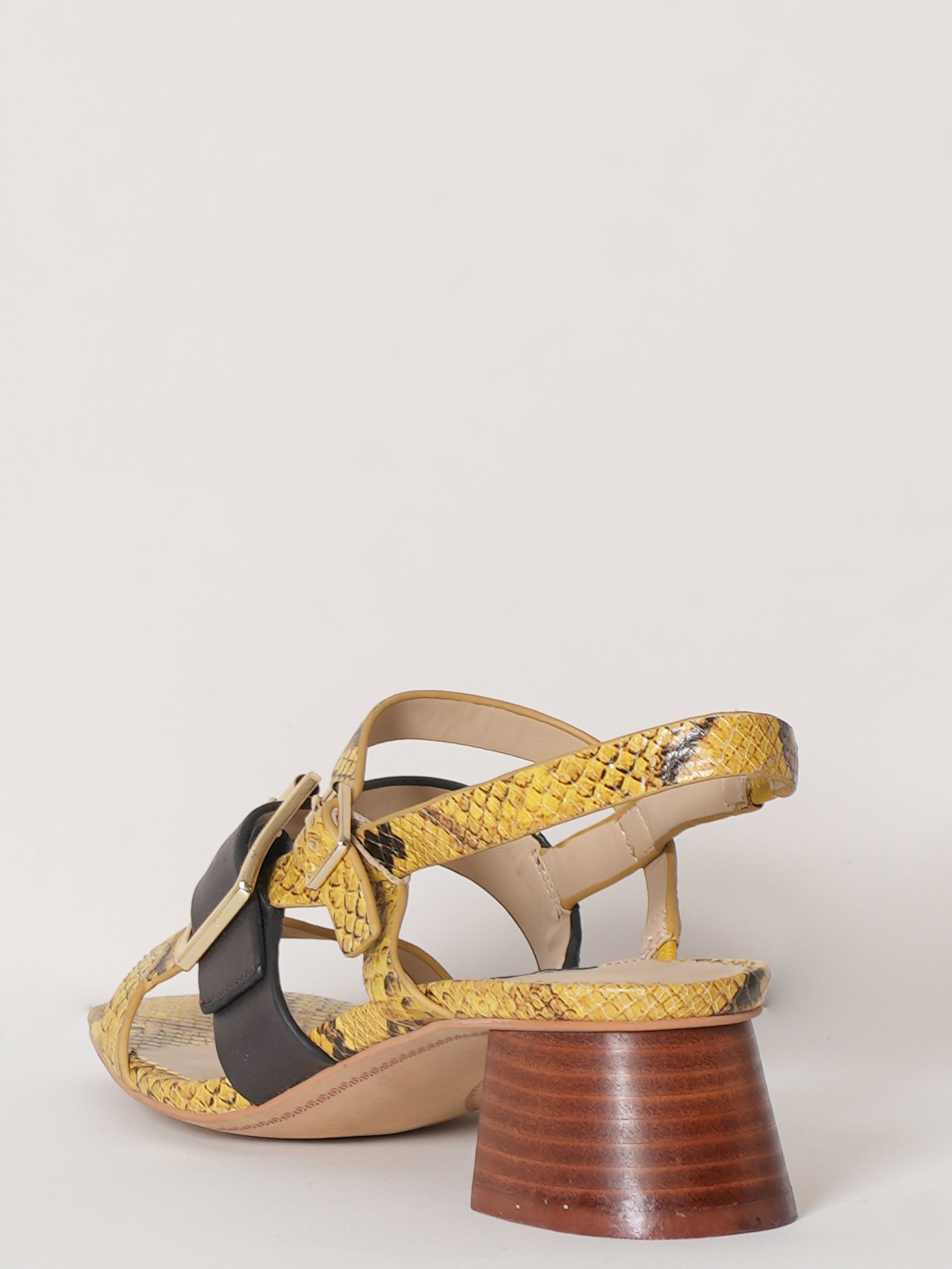 New Karl Lagerfeld Yellow Leather Snakeskin Sandals