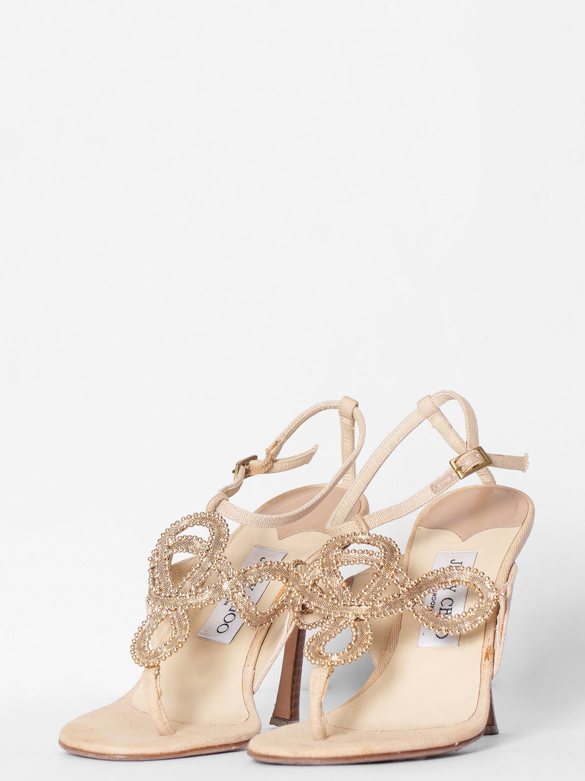Jimmy Choo Beige Strappy Heels