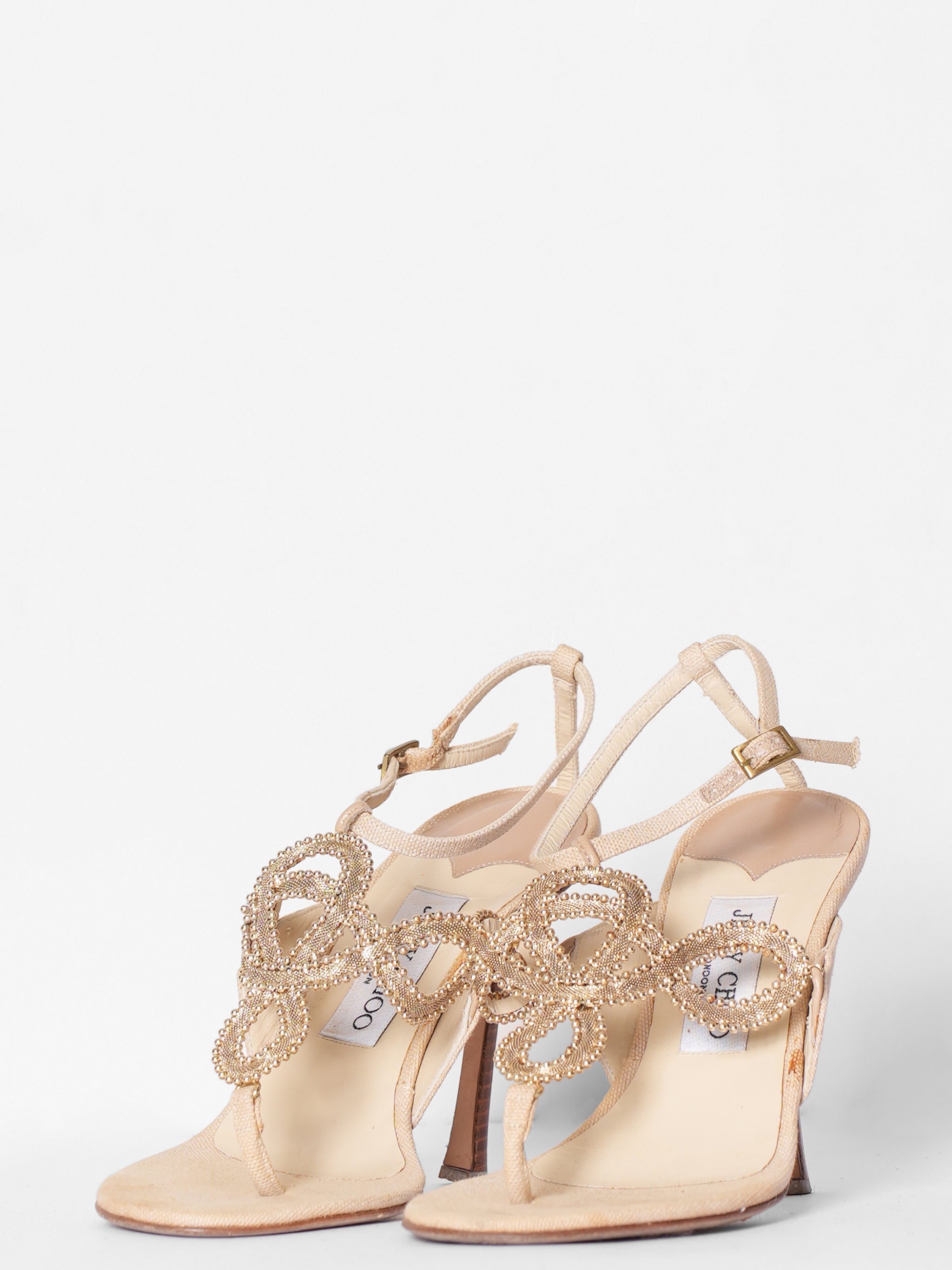 Jimmy Choo Beige Strappy Sandals