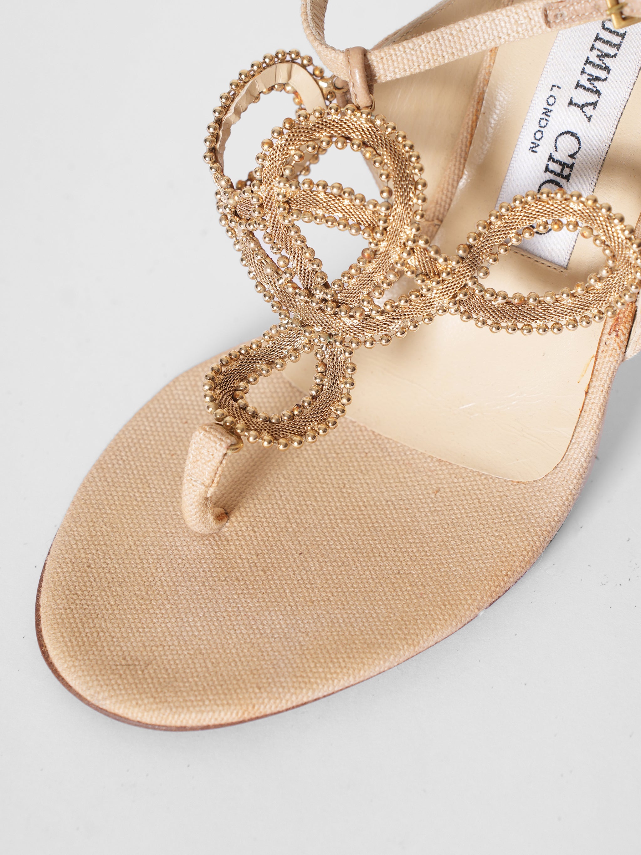 Jimmy Choo Beige Strappy Sandals