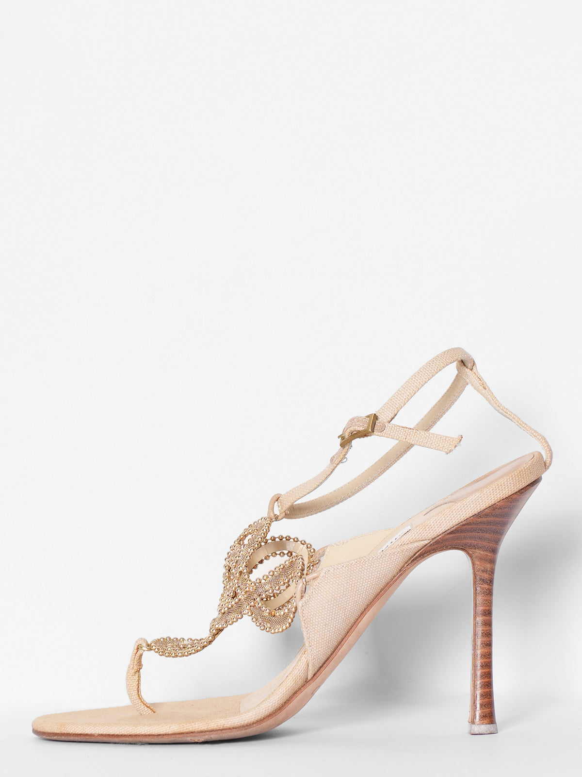 Jimmy Choo Beige Strappy Heels