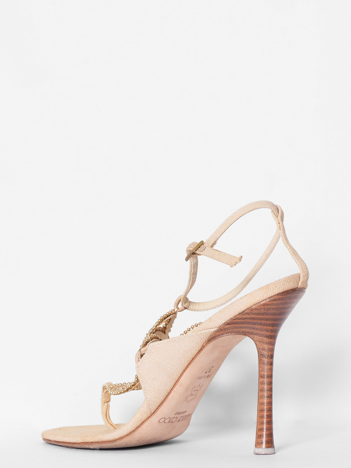 Jimmy Choo Beige Strappy Heels
