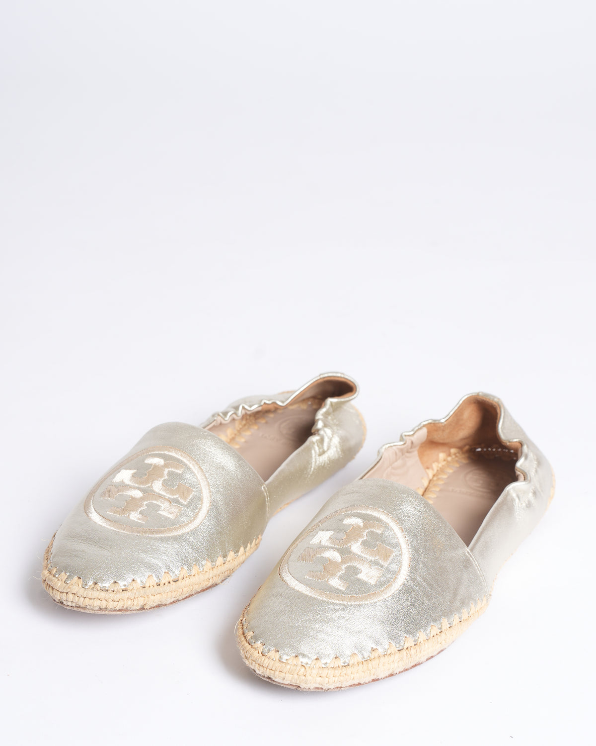 Tory Burch Darien Metallic Leather Espadrille Loafers