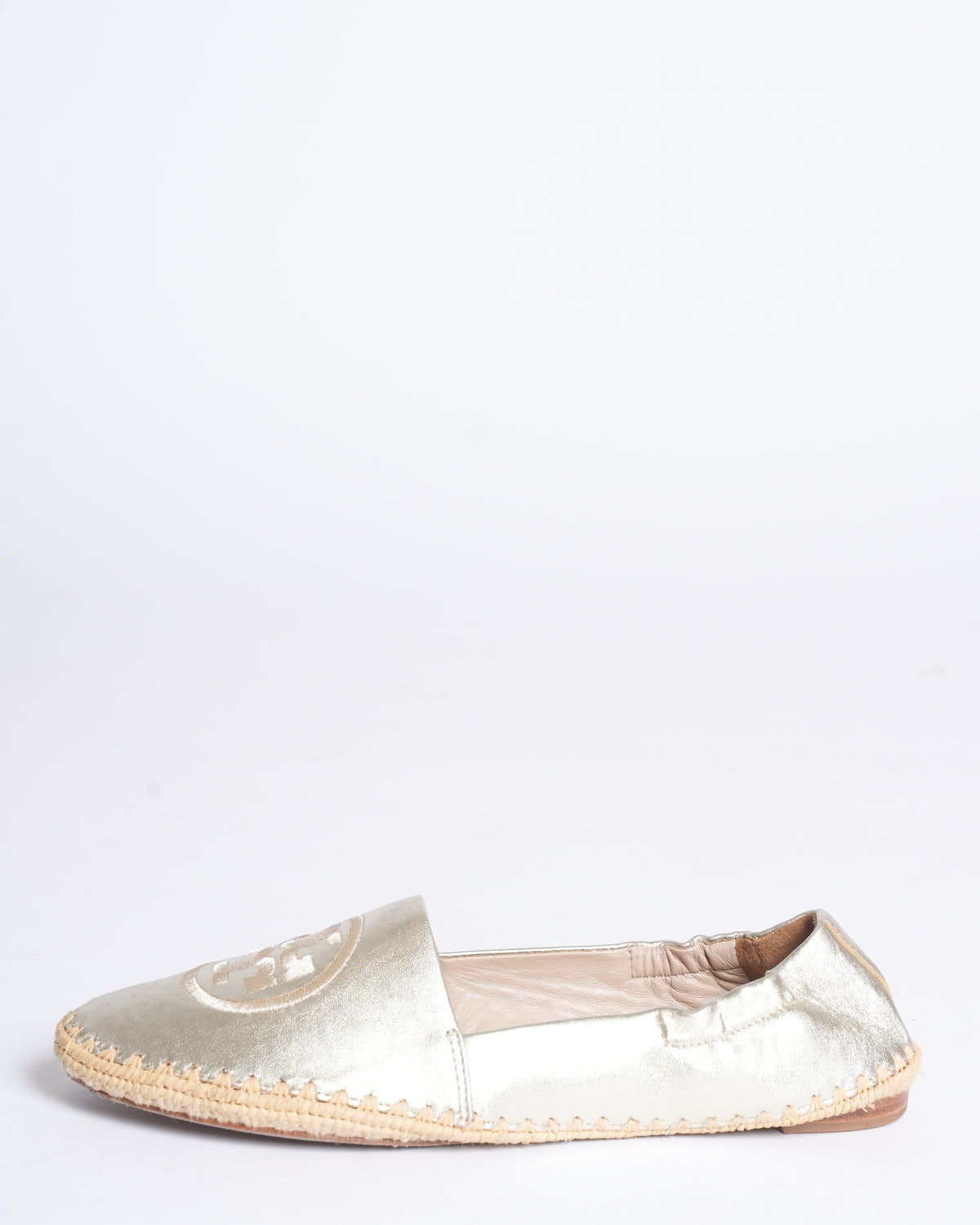 Tory Burch Darien Metallic Leather Espadrille Loafers