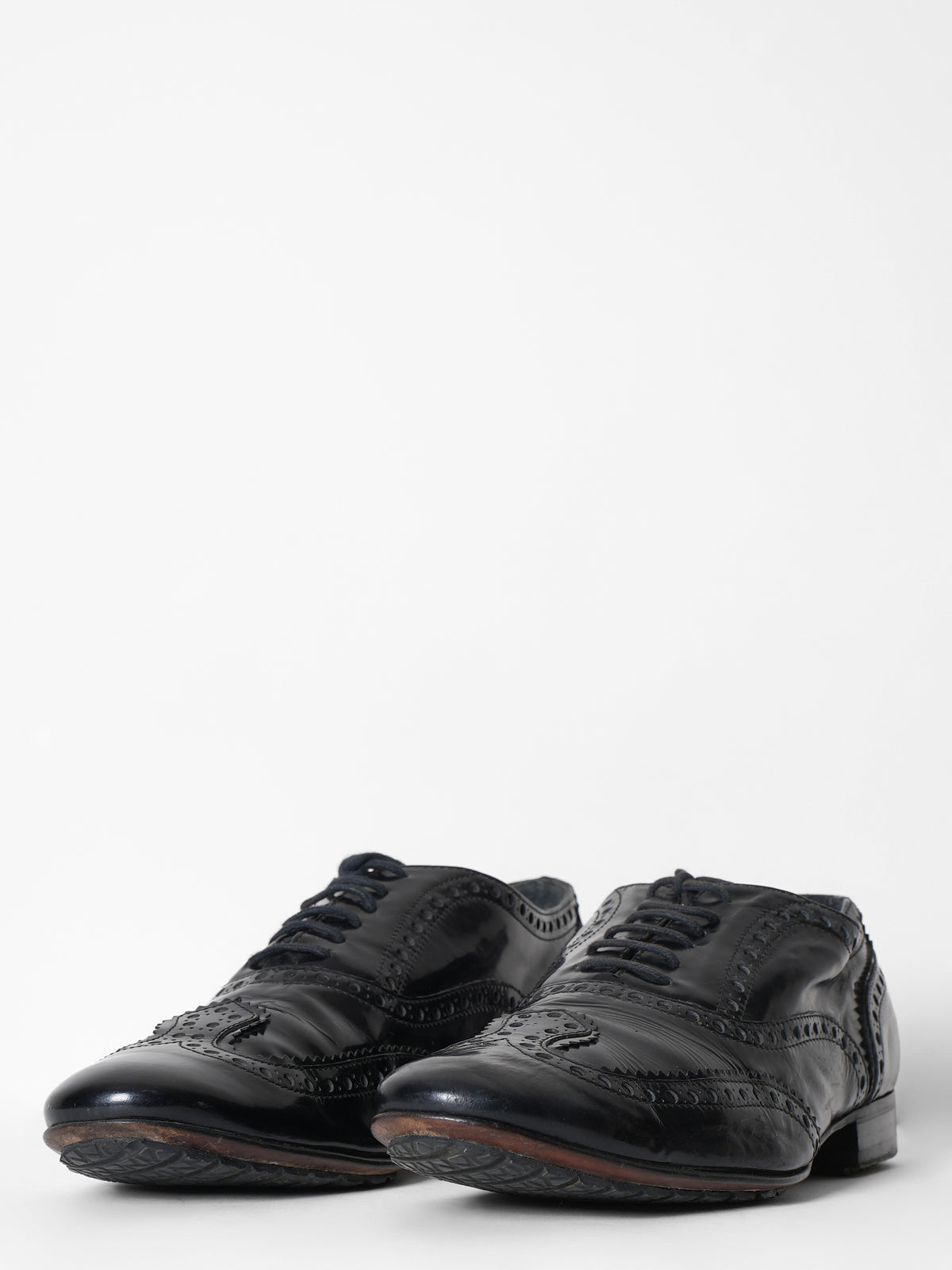 Moschino Patent Leather Black Oxfords