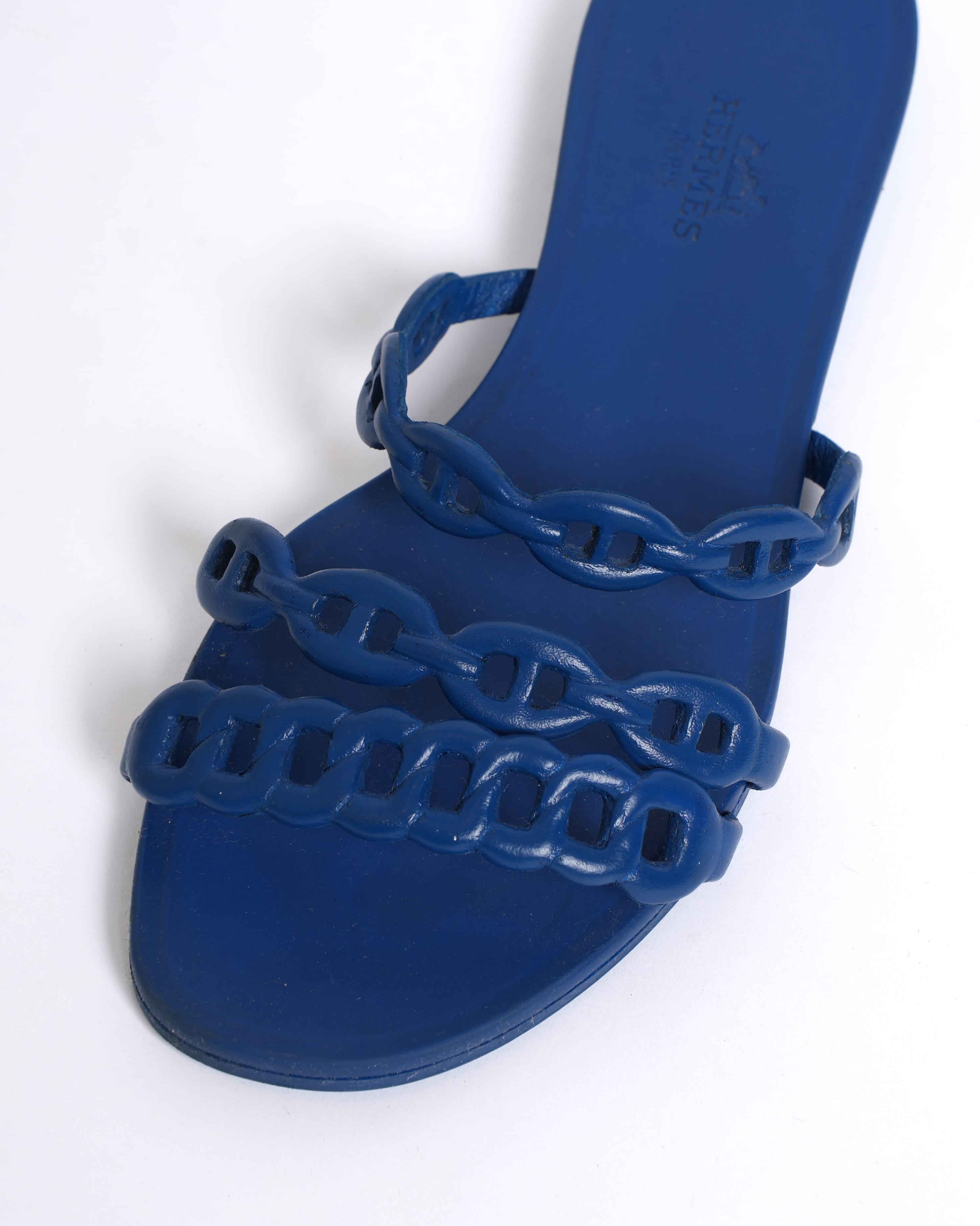 Hermès Paris Blue Jelly Flat Sandals