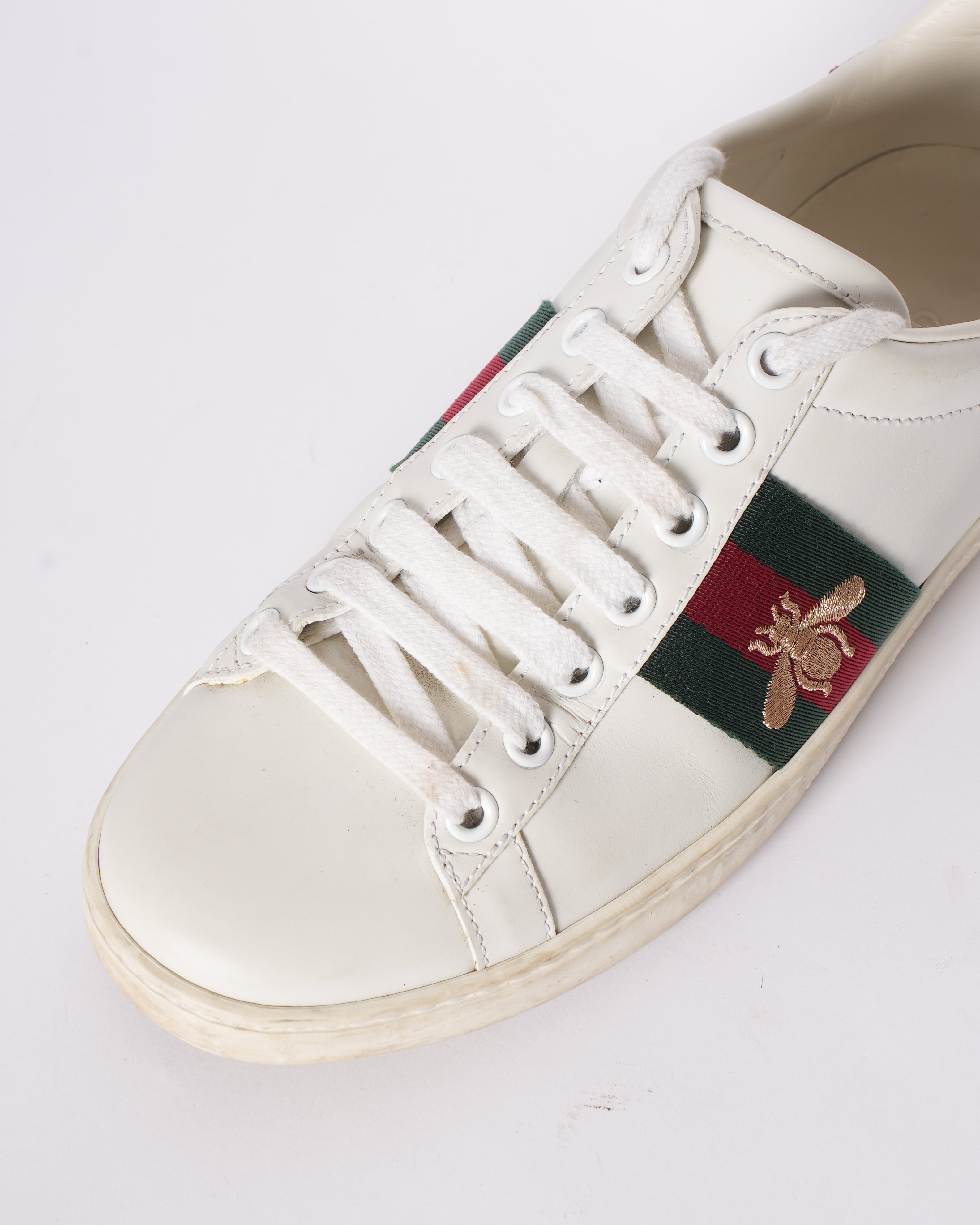 Gucci Women Ace Sneakers With Bee Side Patch