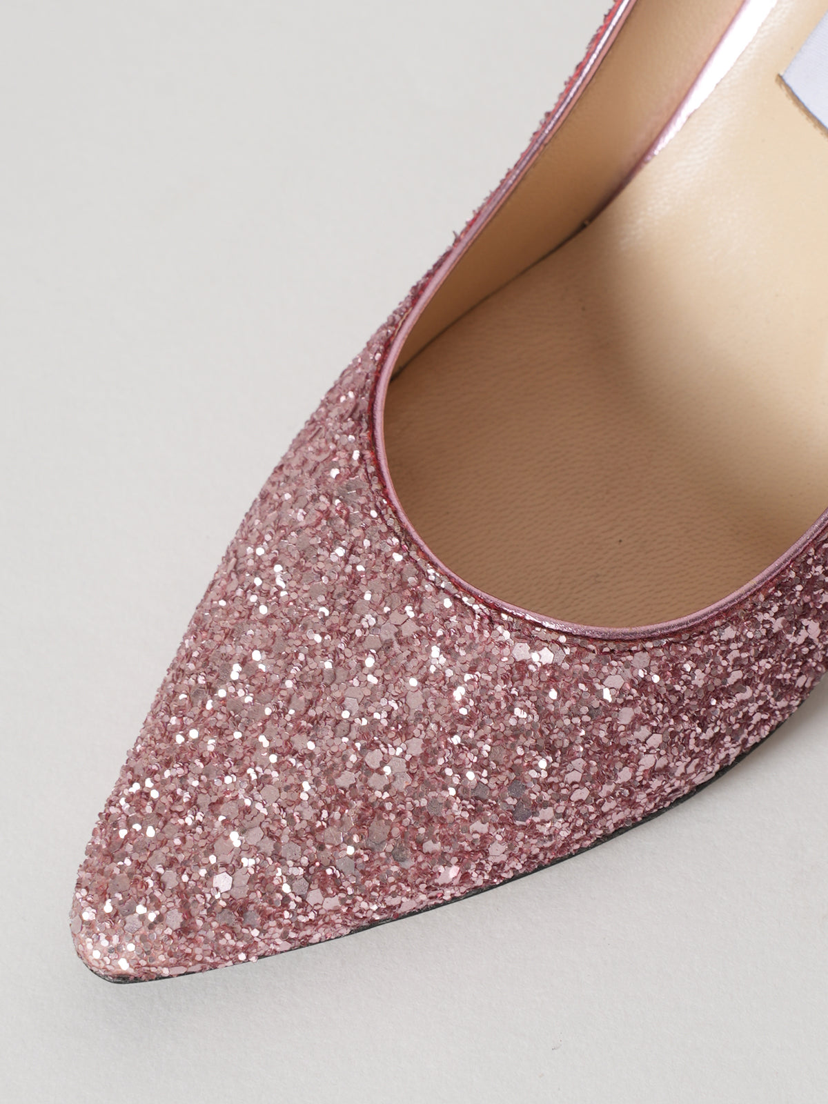 Jimmy Choo Pink And Glitter Fabric Pointy Toe