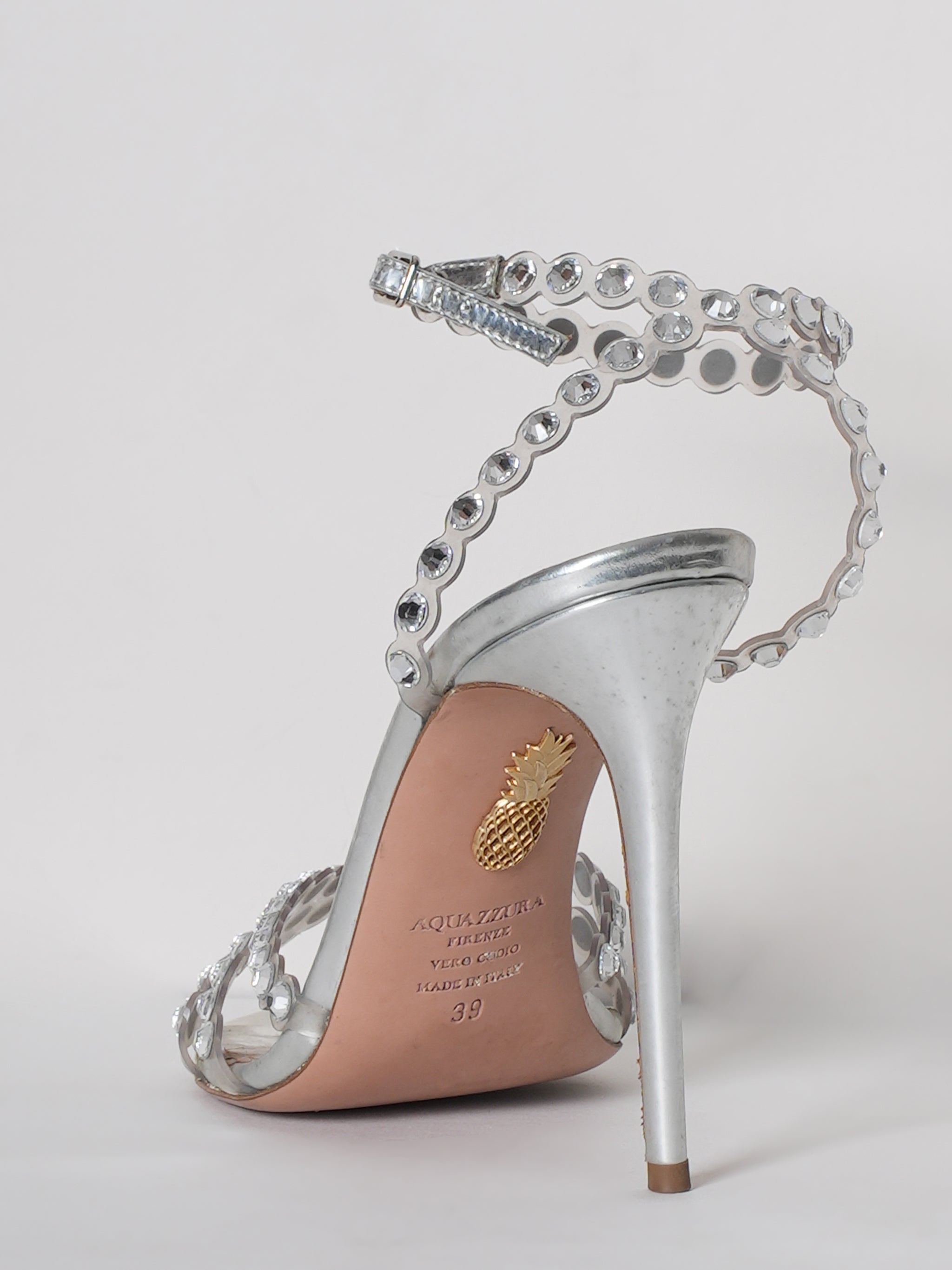 Aquazzura Tequila Plexi Heels in Silver Tone