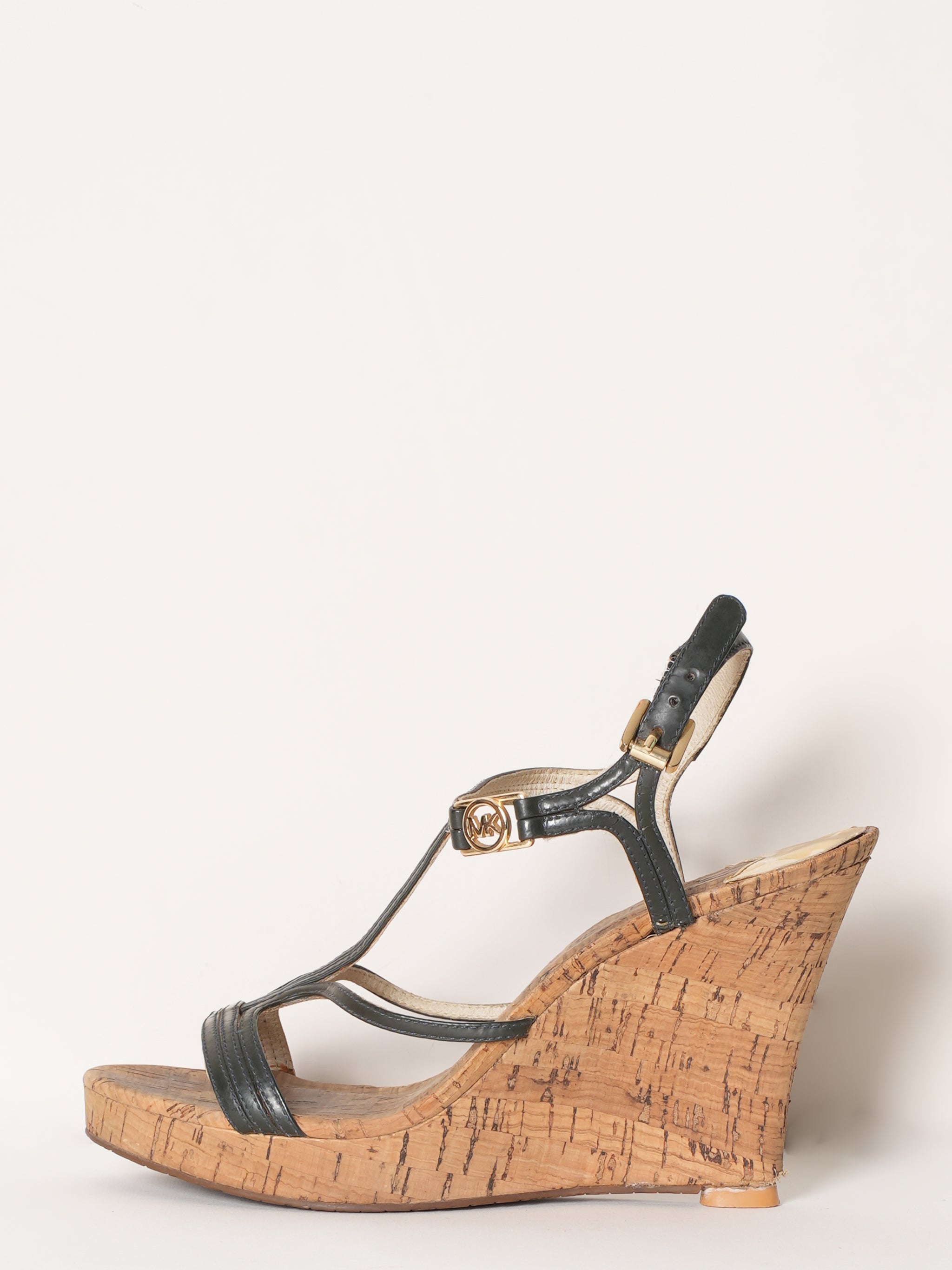 Michael Kors Cicely Wedge Black & Tan Sandals