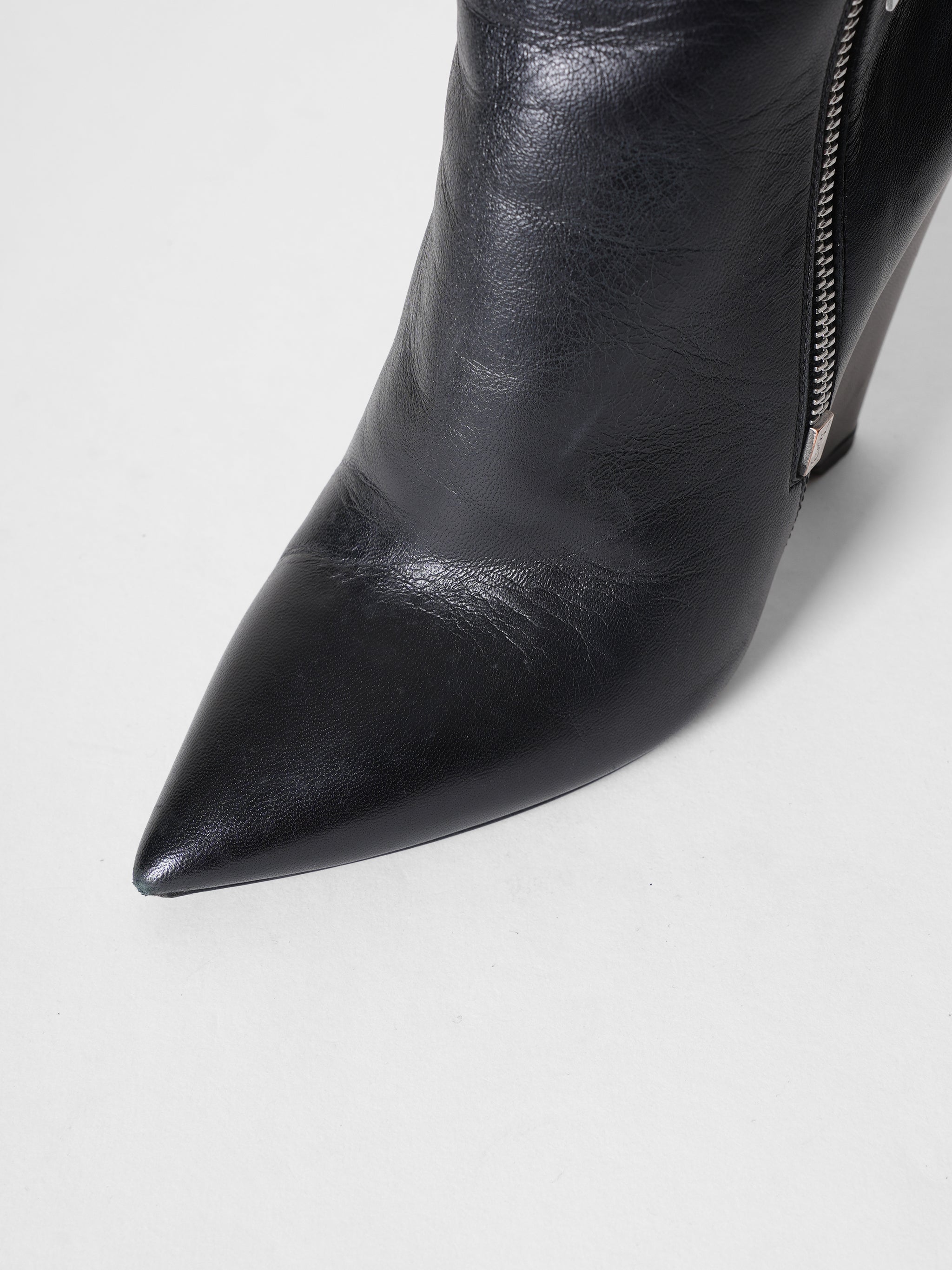 Saint Laurent NIKI Point Toe Ankle Black Boot