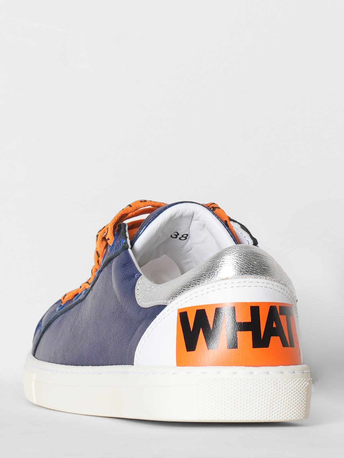 New Mira Mikati Rare Blue & Orange  Leather Whatever Sneakers