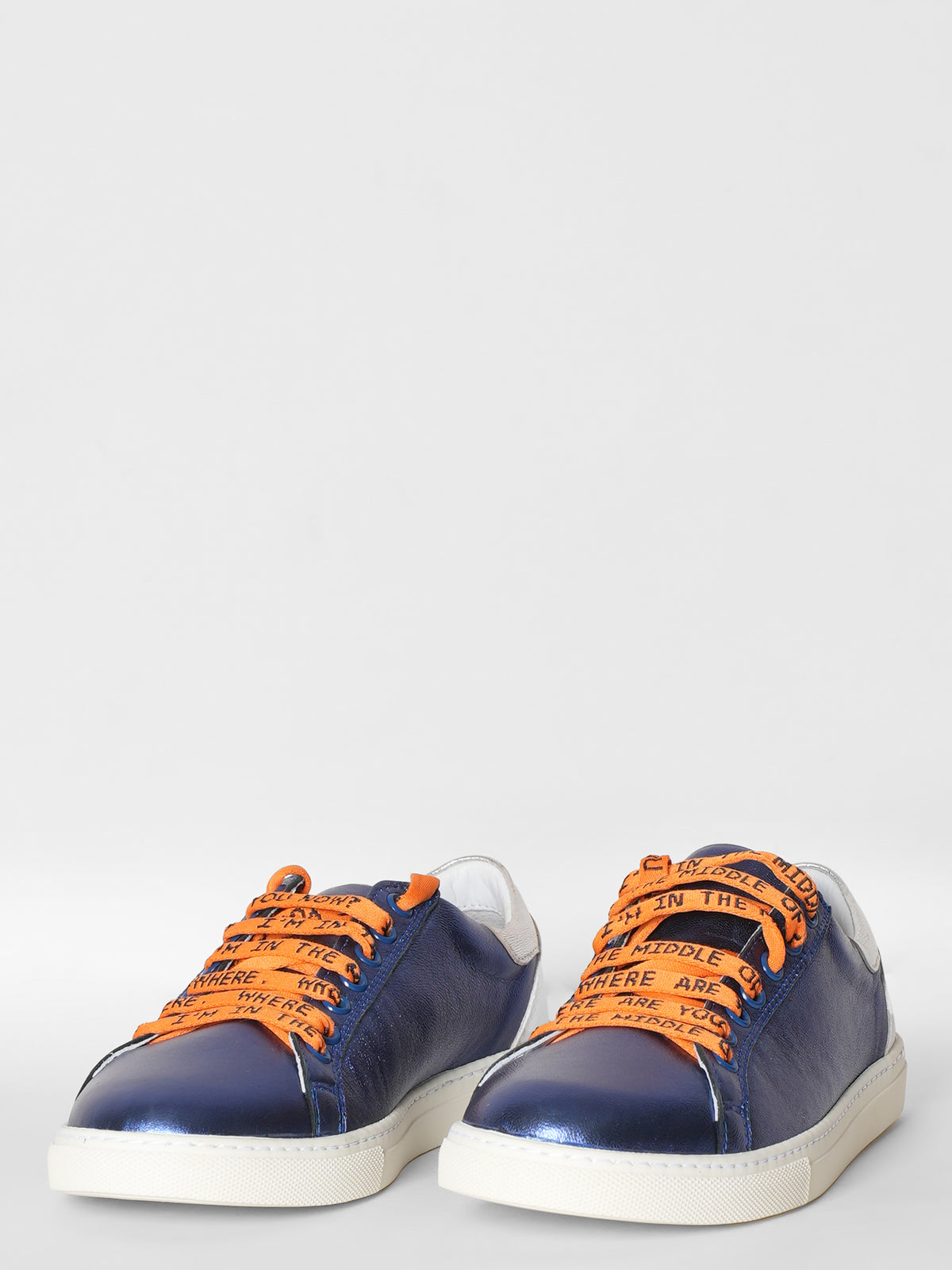 New Mira Mikati Rare Blue & Orange  Leather Whatever Sneakers