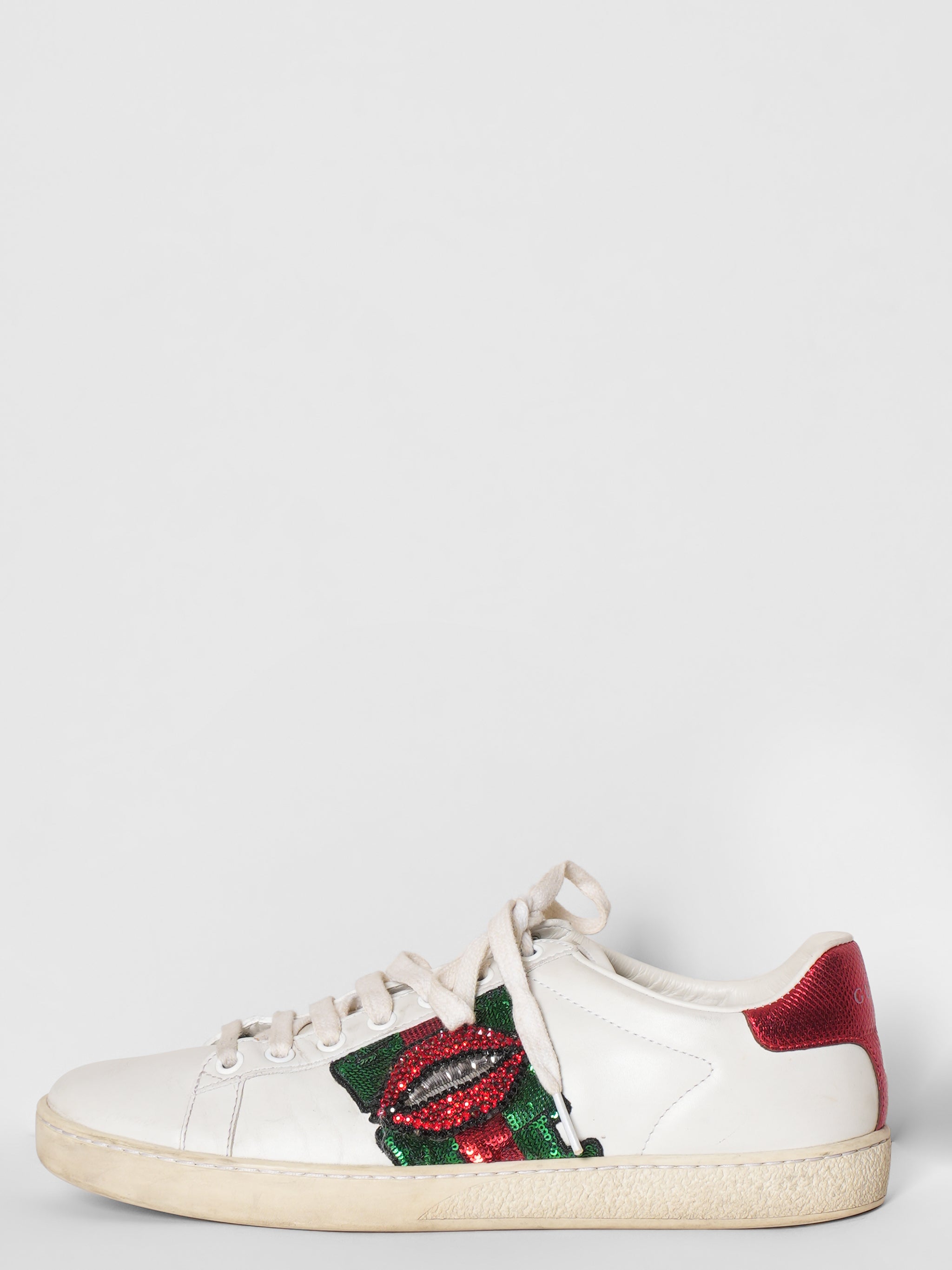 Gucci Lip Embroidered Shoes