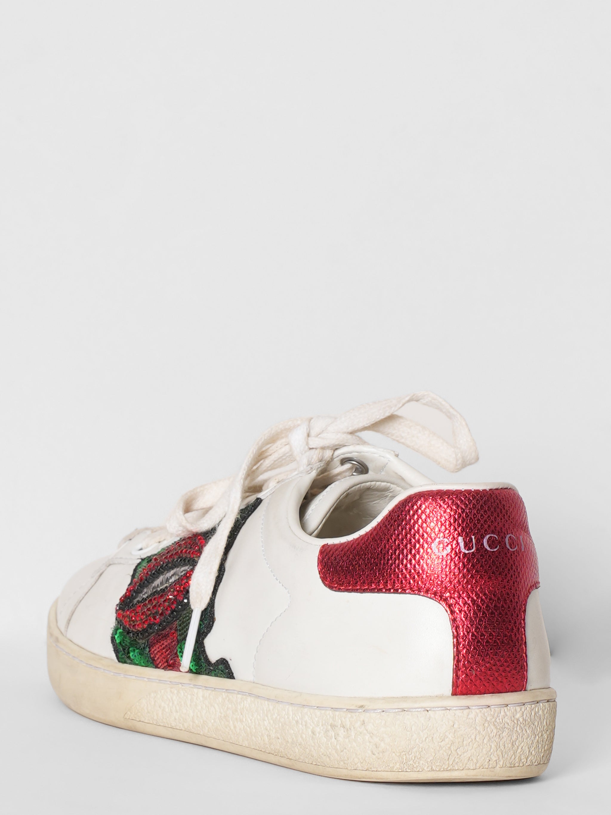 Gucci Lip Embroidered Shoes