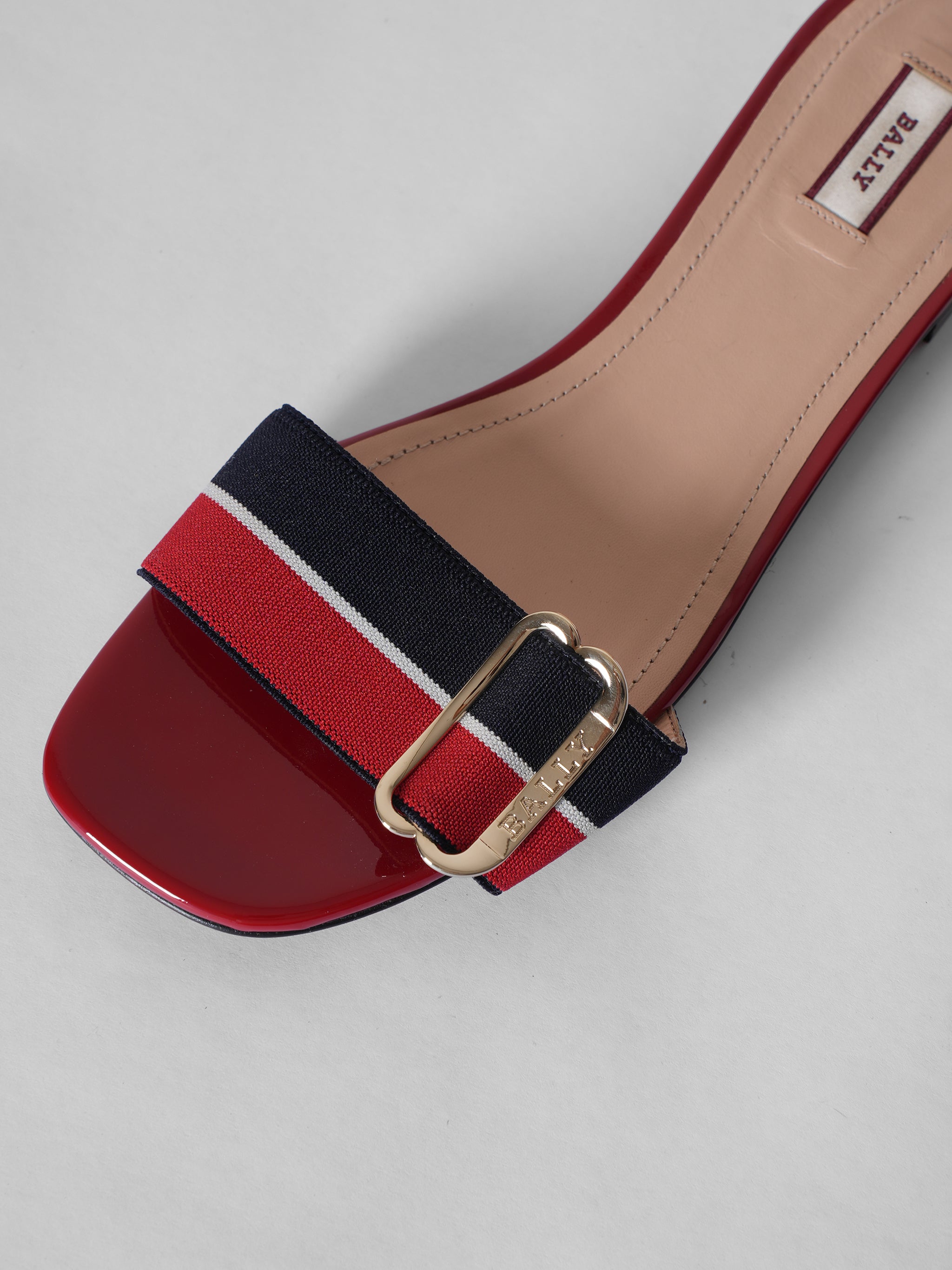 Bally Anais Flats In Red & Black