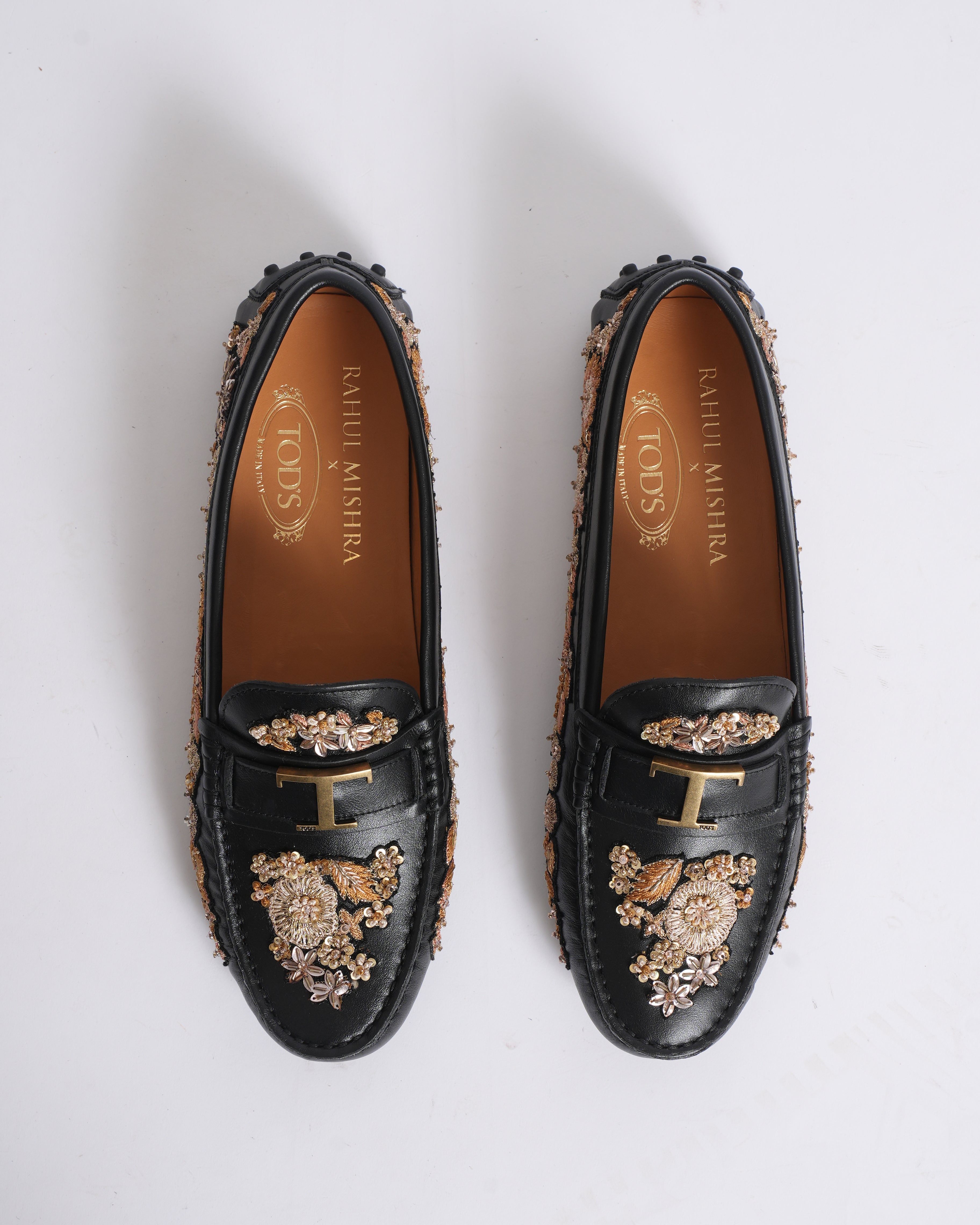 New Rahul mishra x tods T Timeless Gommino Driving Shoes in Leather