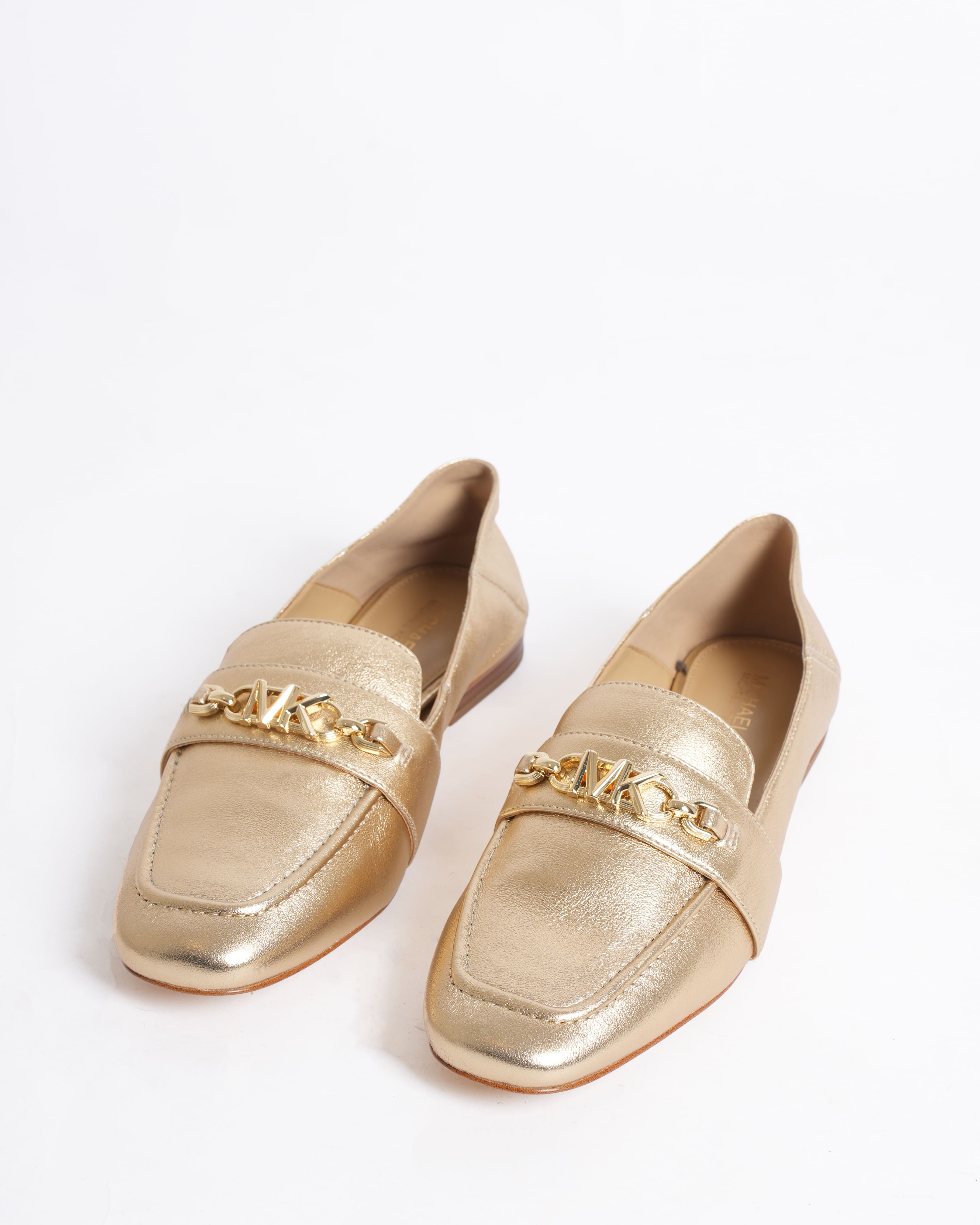 New Michael Kors Gold Loafers