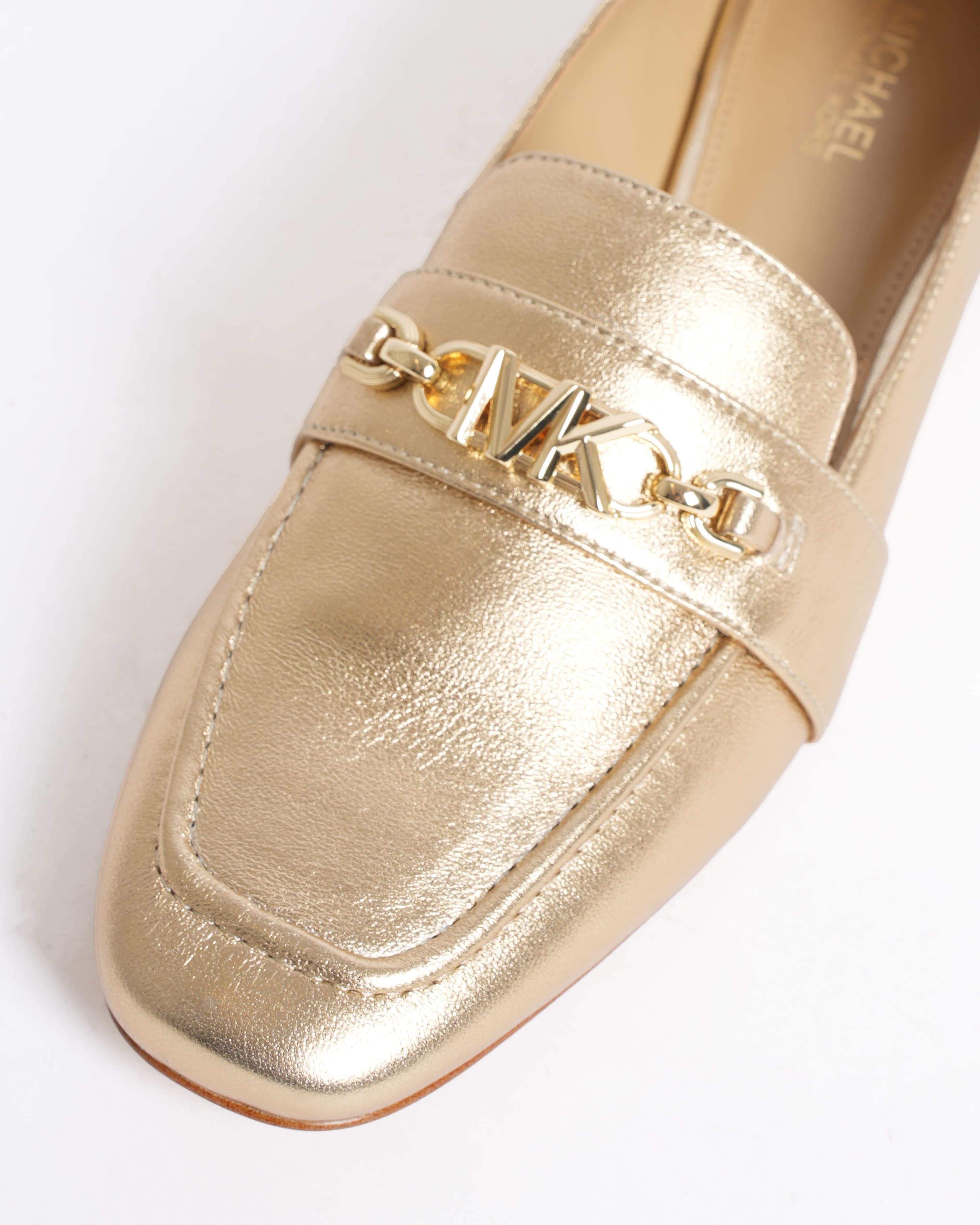 New Michael Kors Gold Loafers