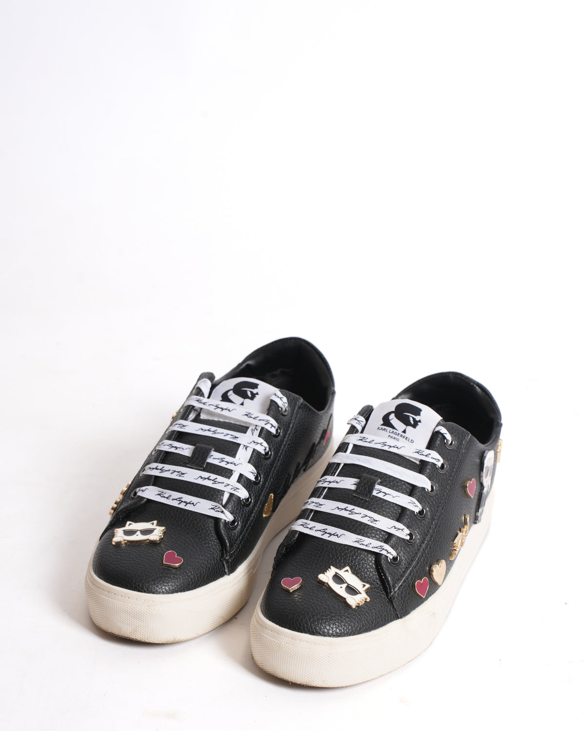 Karl Lagerfeld Women's Lace Up Sneakers WIth Charms