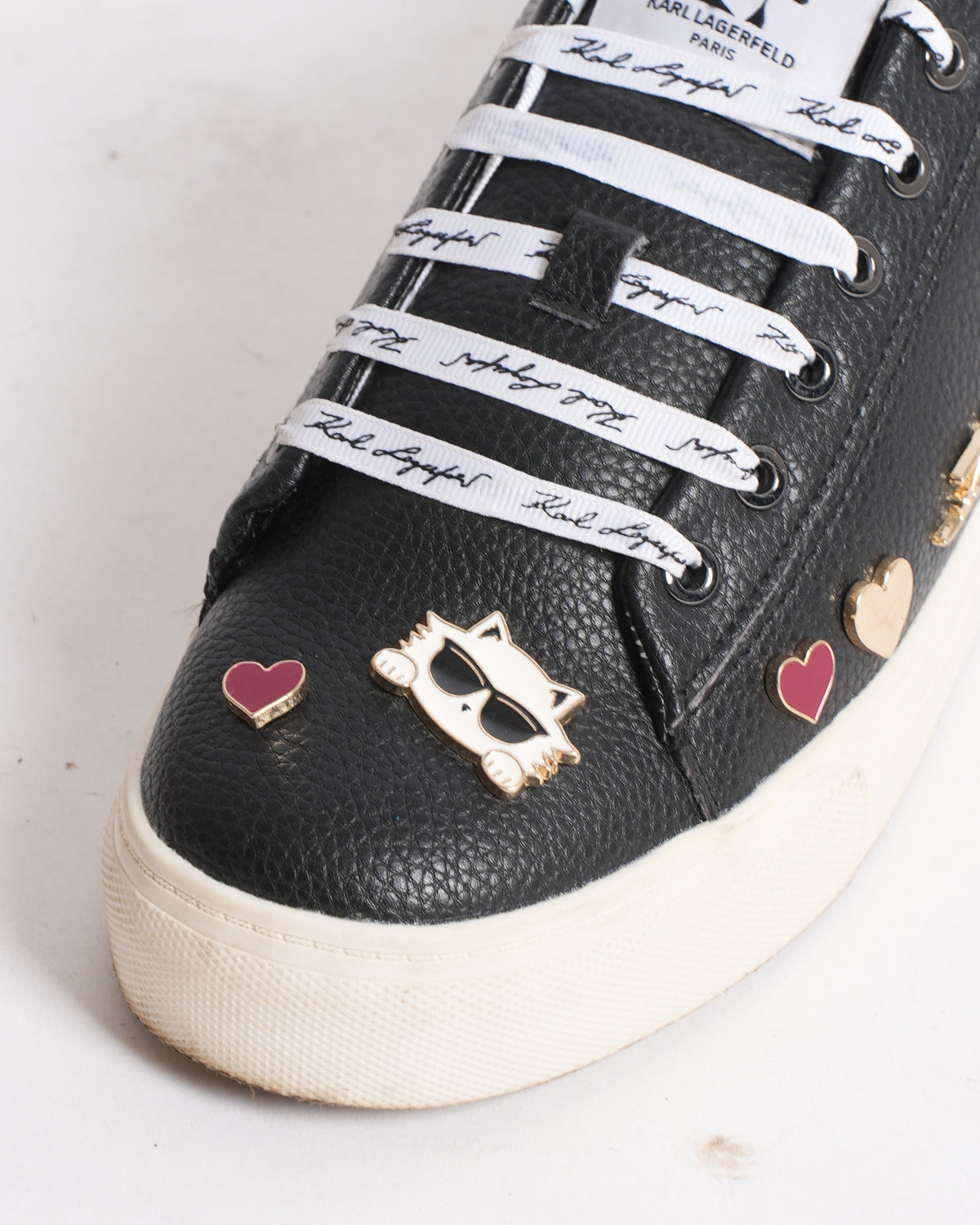 Karl Lagerfeld Women's Lace Up Sneakers WIth Charms