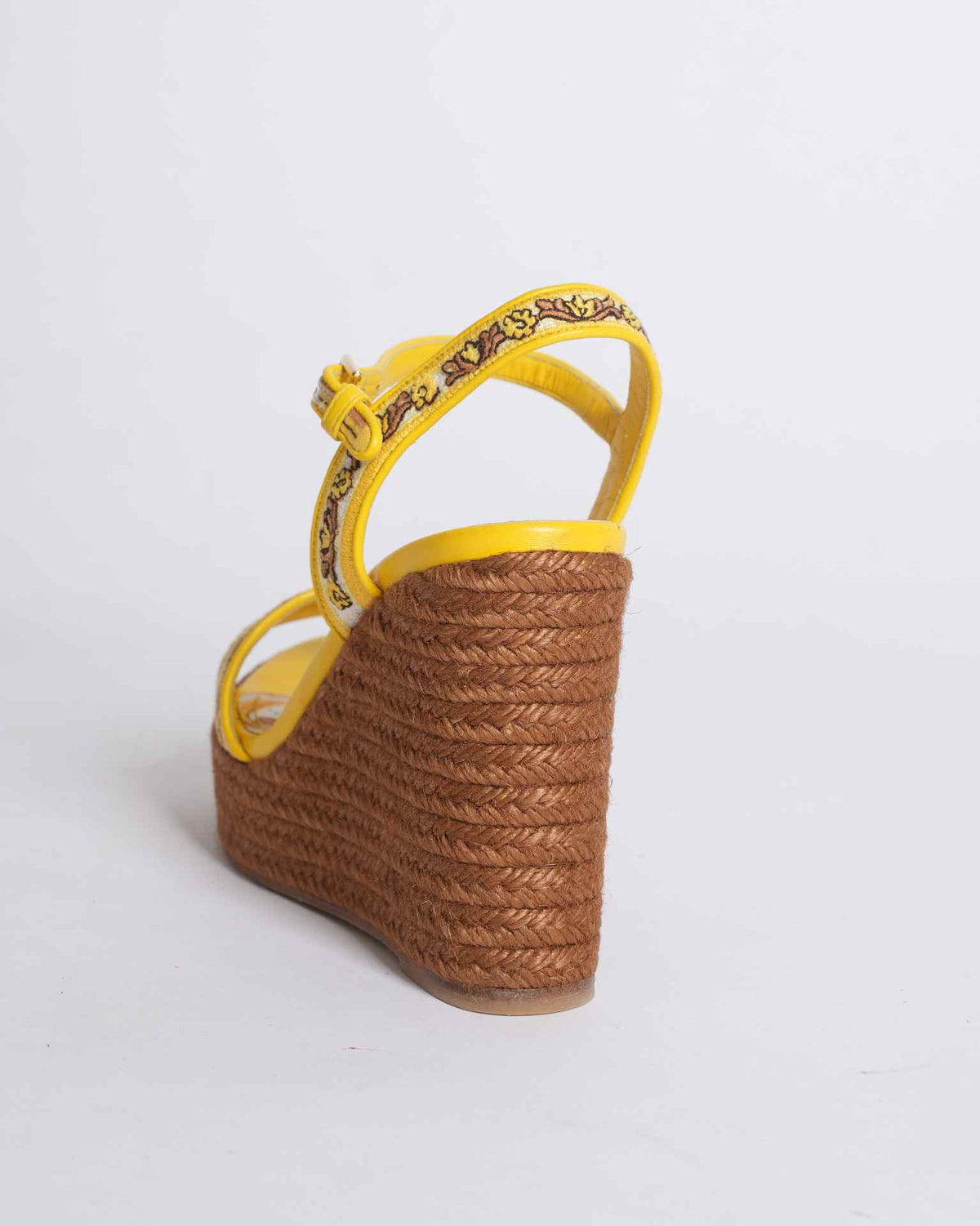 New Dolce & Gabbana Majolica Wedge Sandals with Embroidery