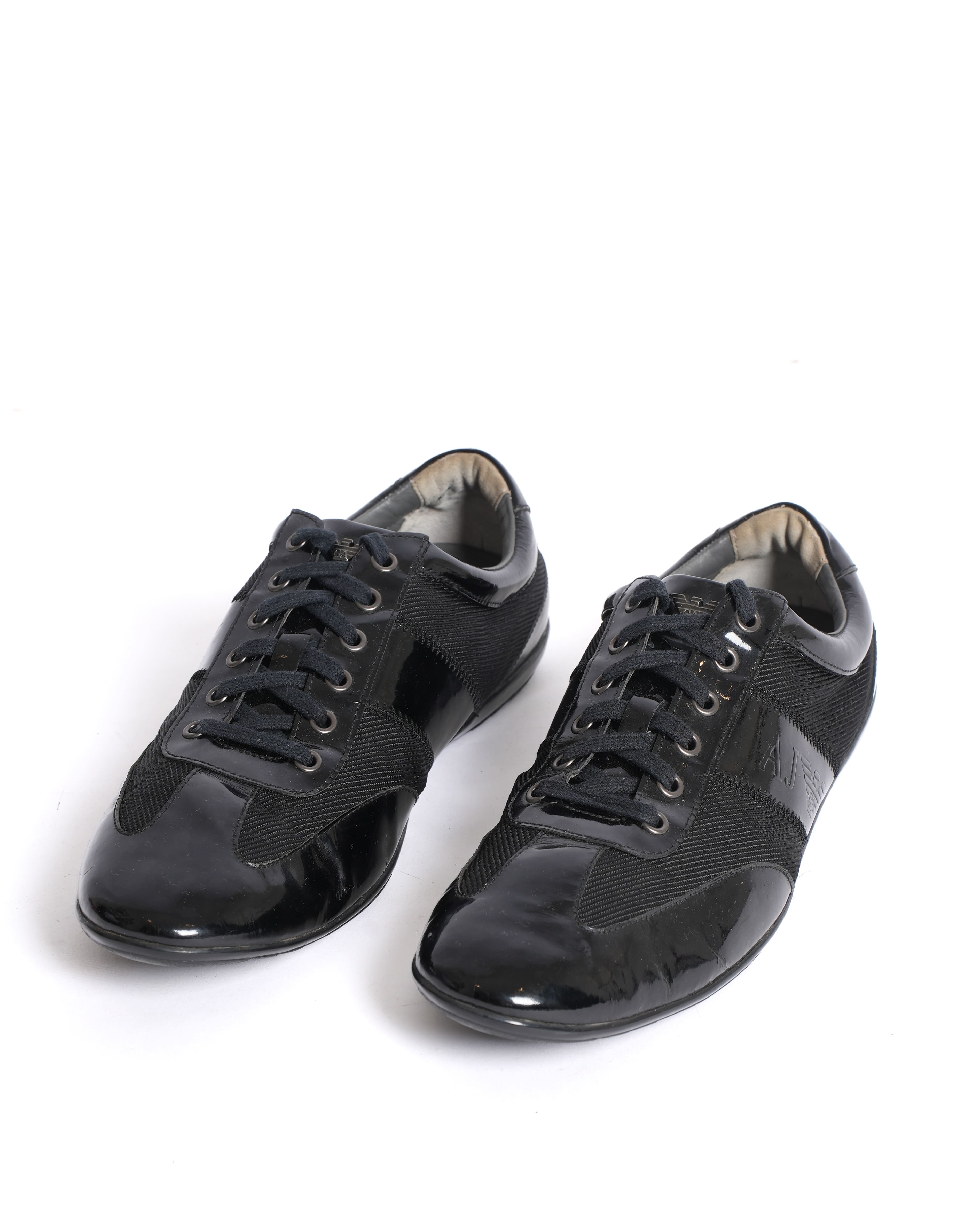 Armani jeans Black patent leather lace up shoes