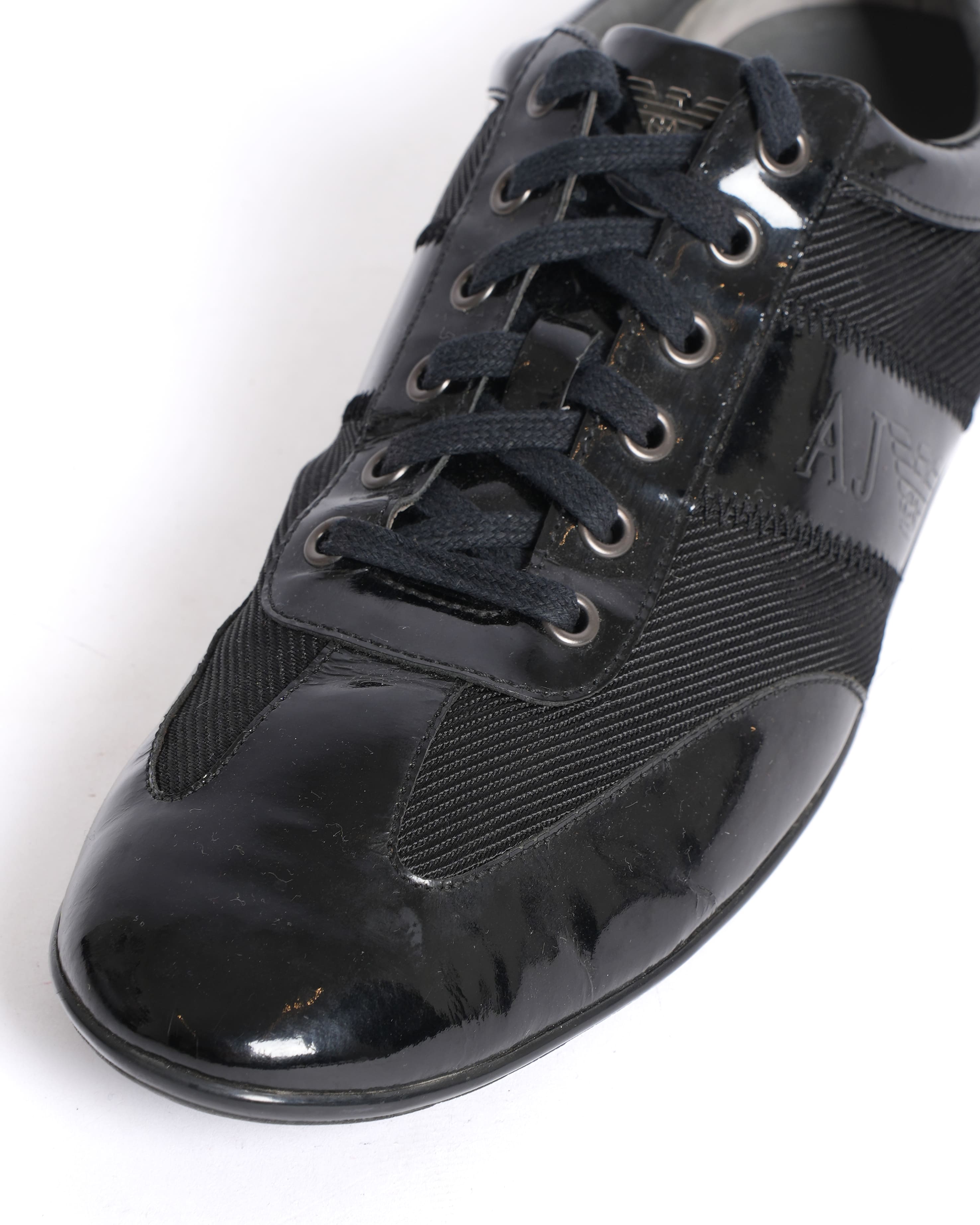 Armani jeans Black patent leather lace up shoes
