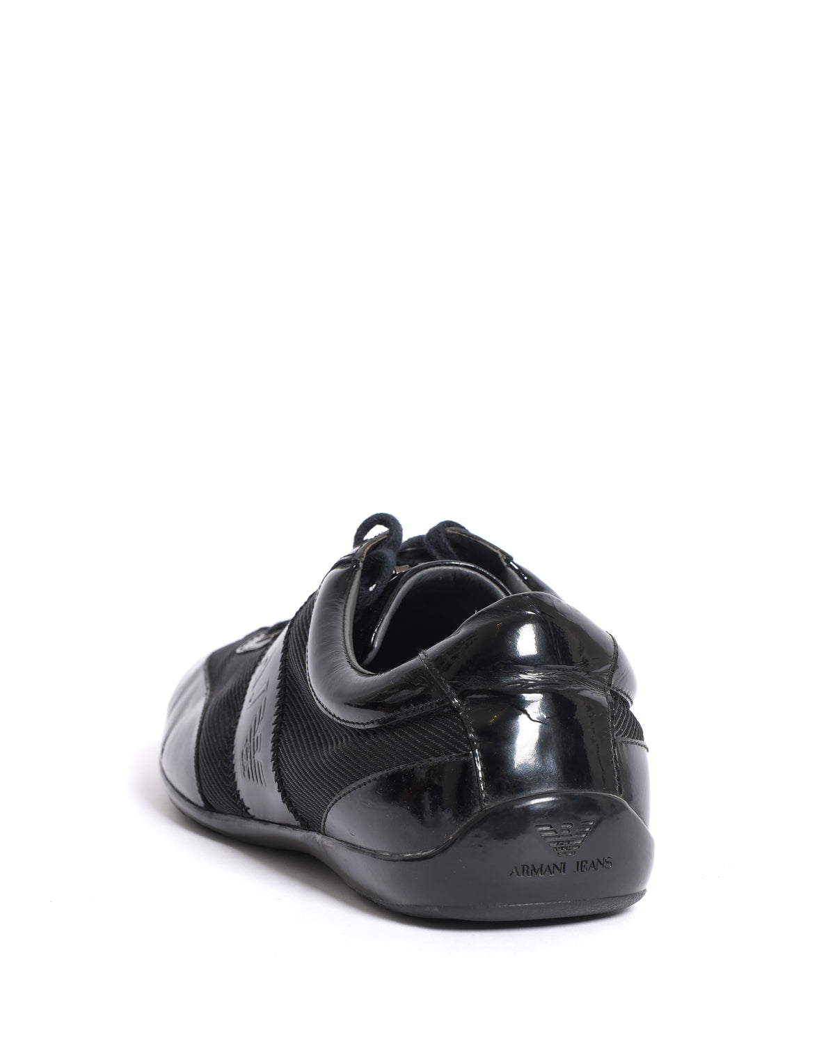 Armani jeans Black patent leather lace up shoes