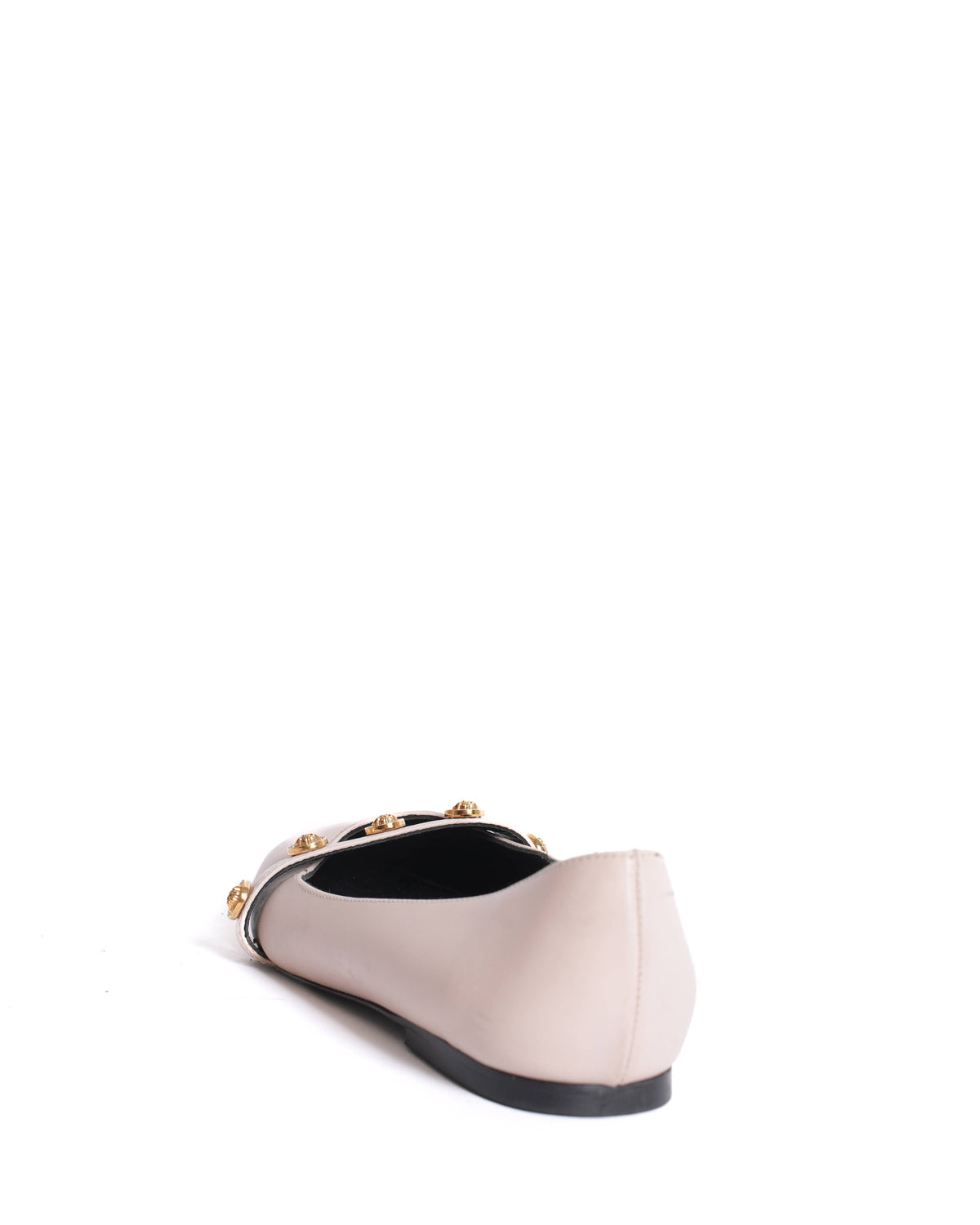 Versace Women's Dust Pink Metal Medusa Studs Ballet Flats Shoes