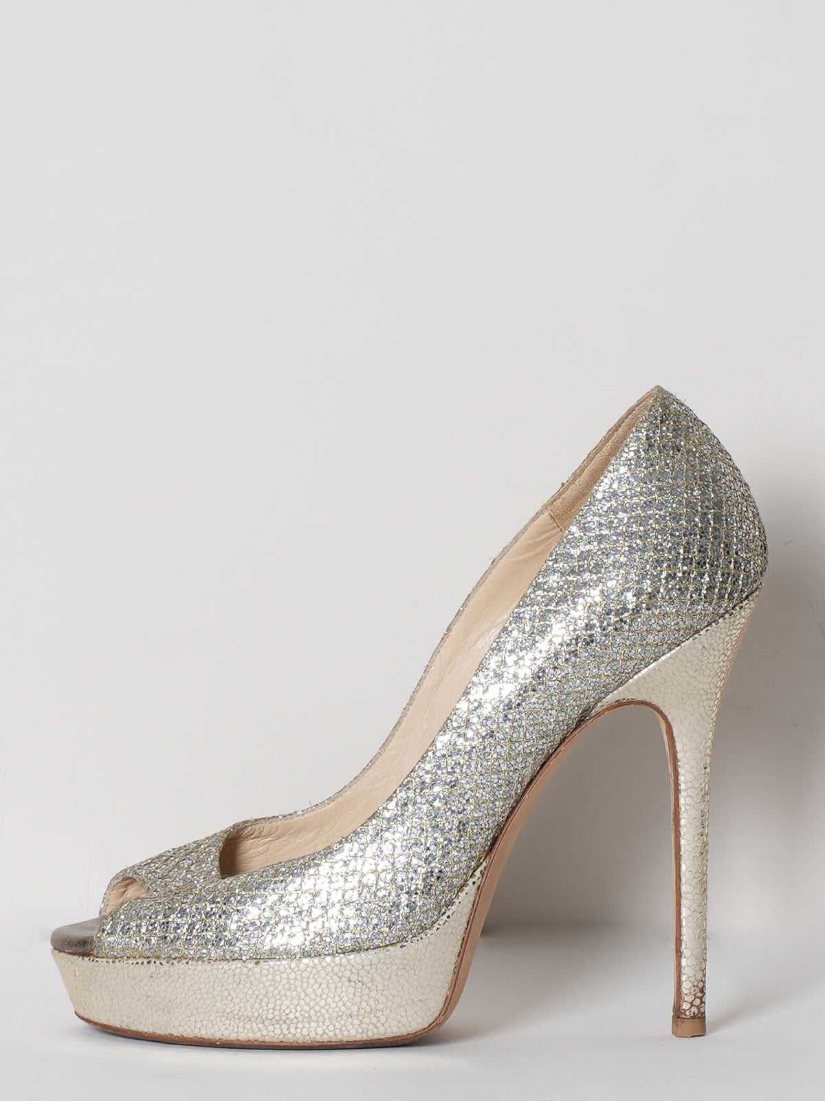 Jimmy Choo Gold Glitter Shoe