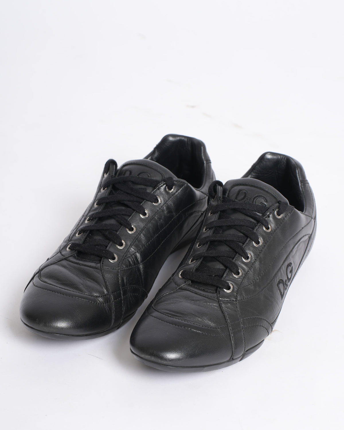 Dolce & Gabbana Black Leather Lace-Up Shoes