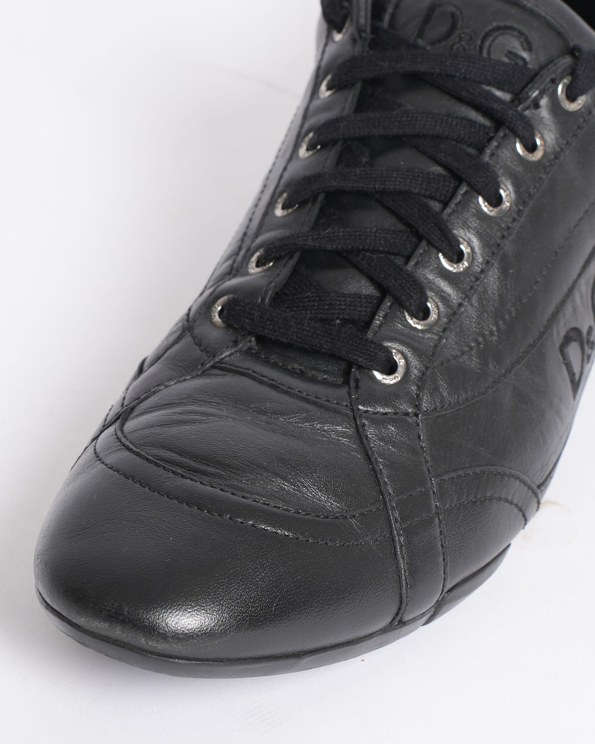 Dolce & Gabbana Black Leather Lace-Up Shoes