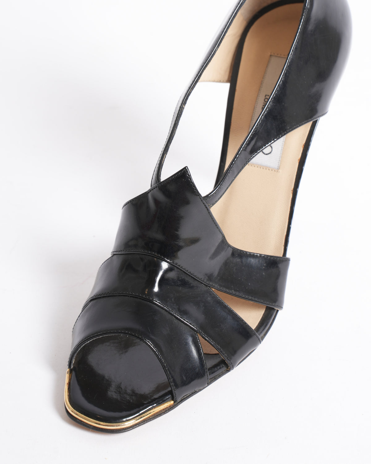 Jimmy choo black leather zip up heels