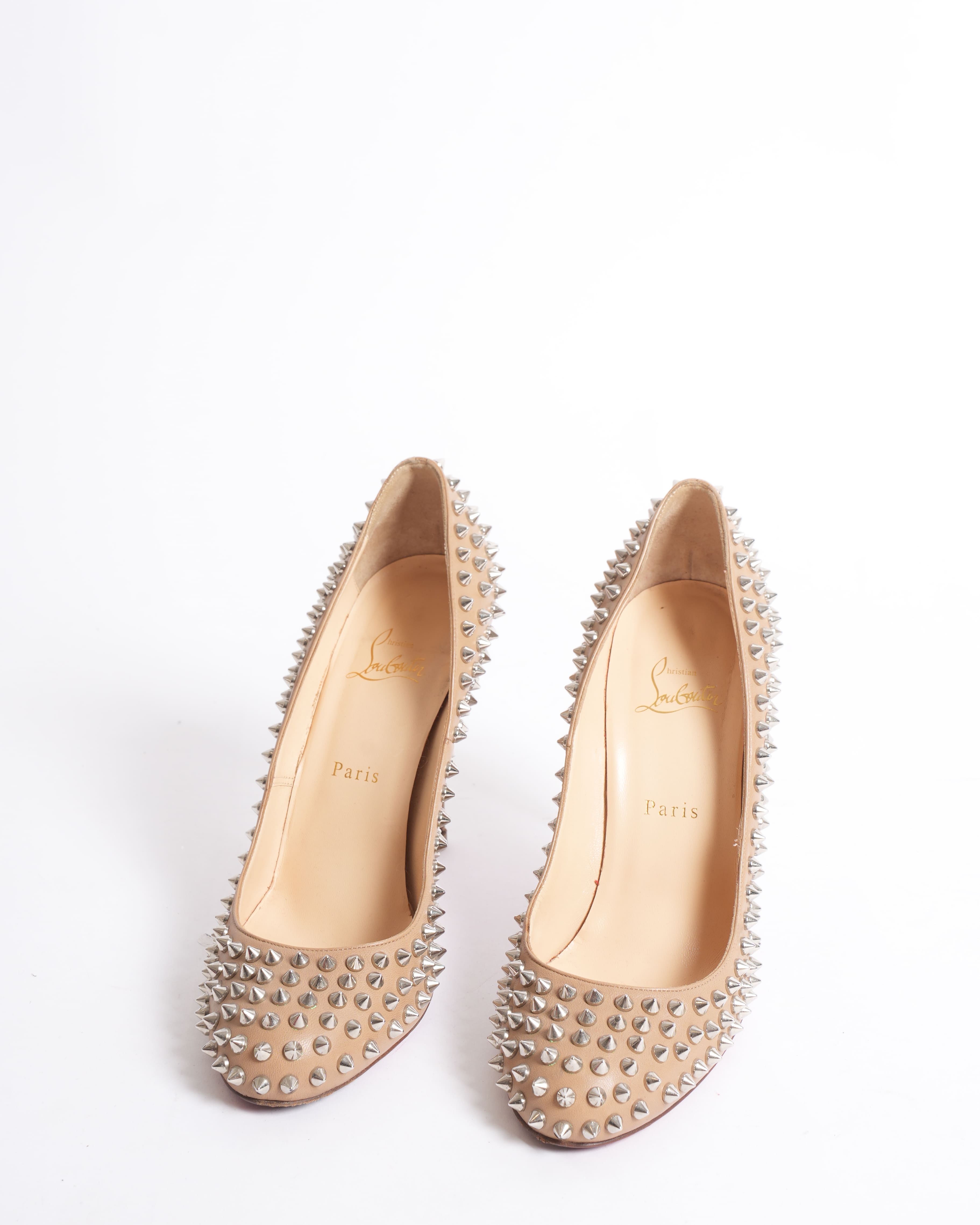 Christian Louboutin Vendome Spikes Specchio Leather Pumps