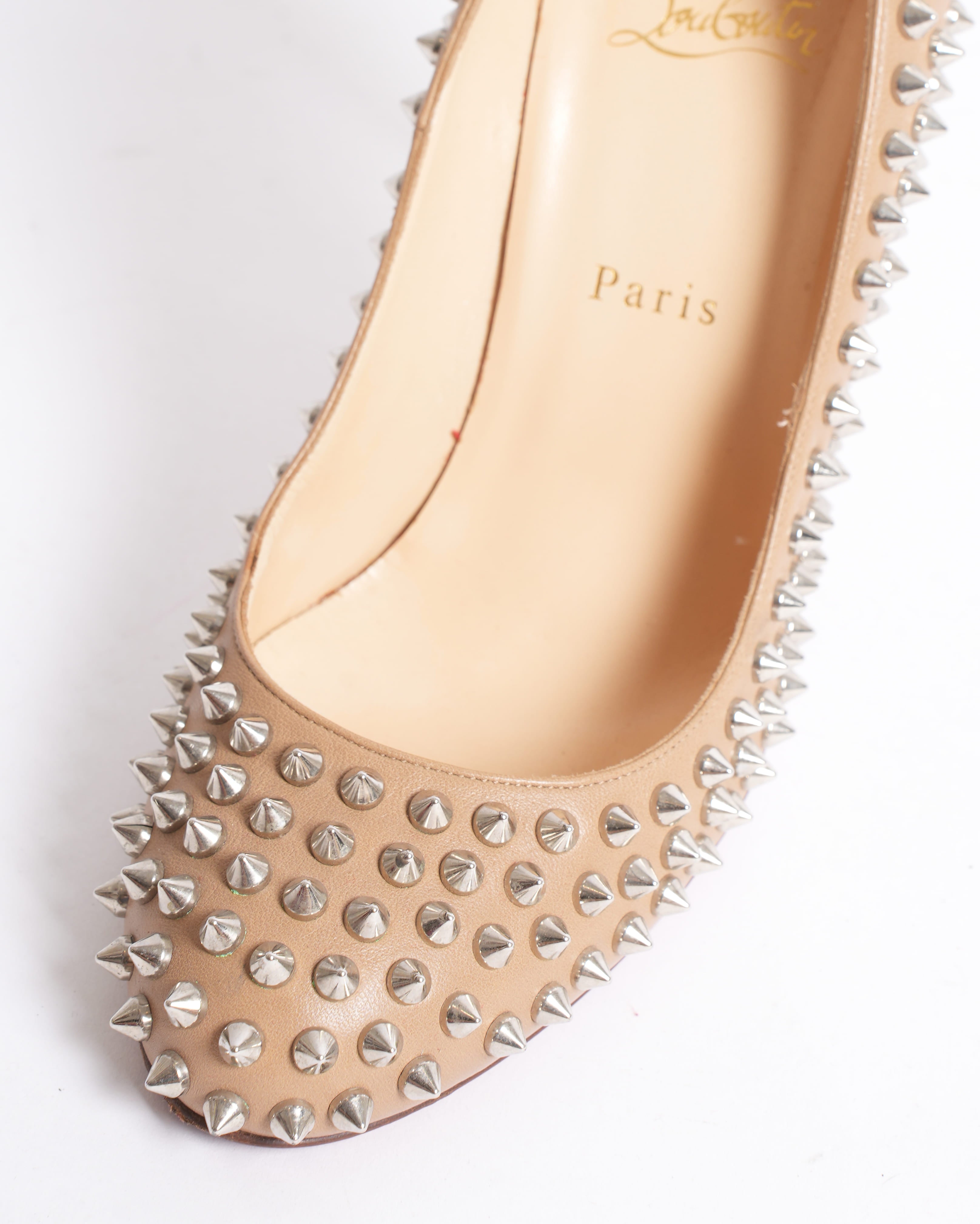 Christian Louboutin Vendome Spikes Specchio Leather Pumps