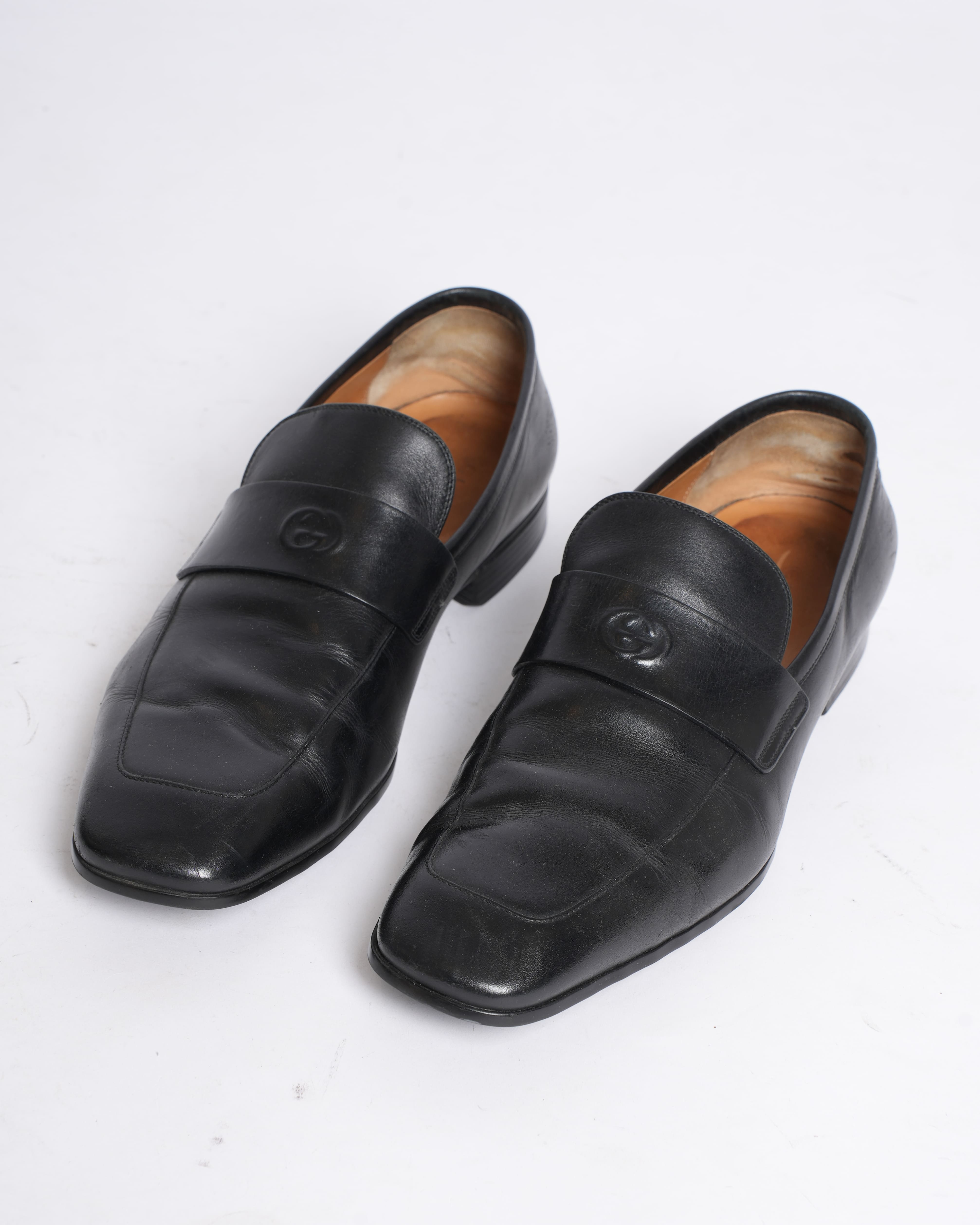 Gucci black leather loafers